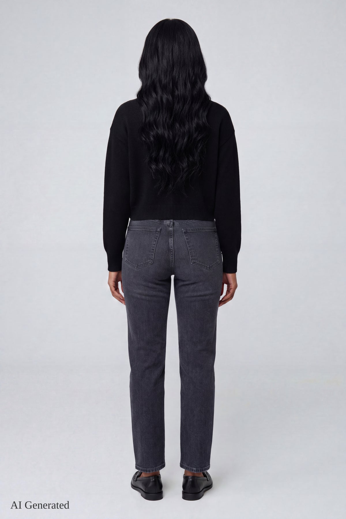 Alt View 3. V-Neck Button-Up Cardigan - Black