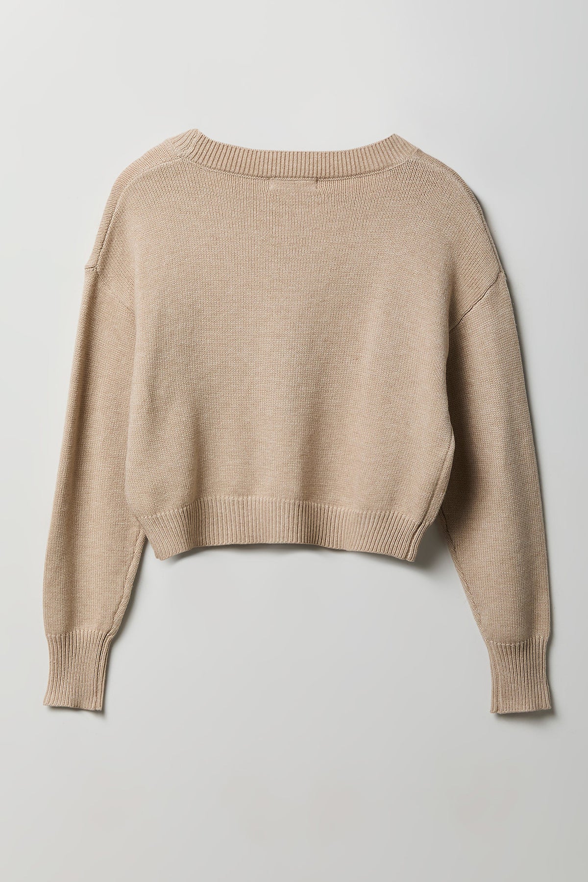 Alt View 2. V-Neck Button-Up Cardigan - Oatmeal