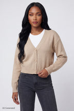 V-Neck Button-Up Cardigan
