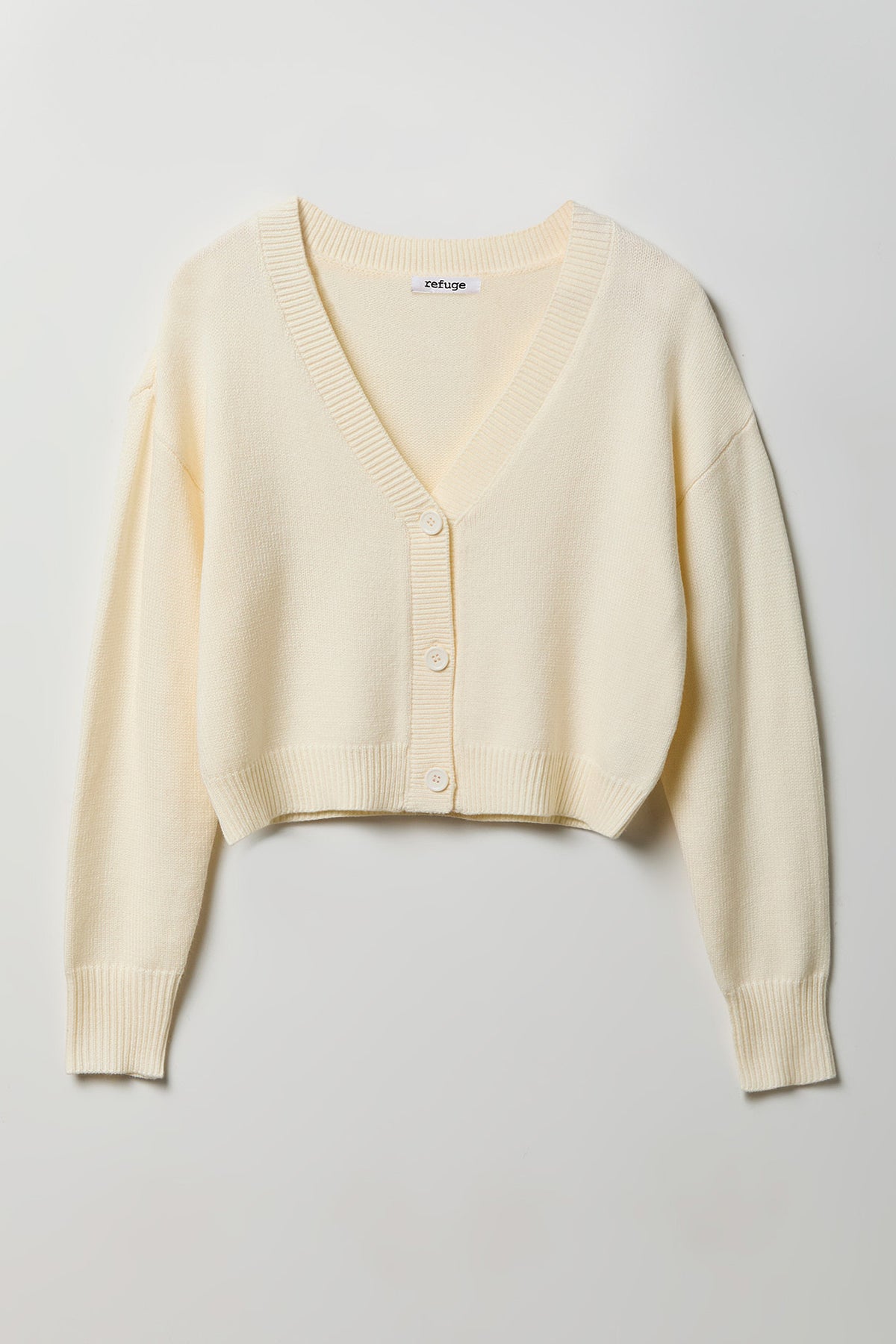 V-Neck Button-Up Cardigan - Ivory