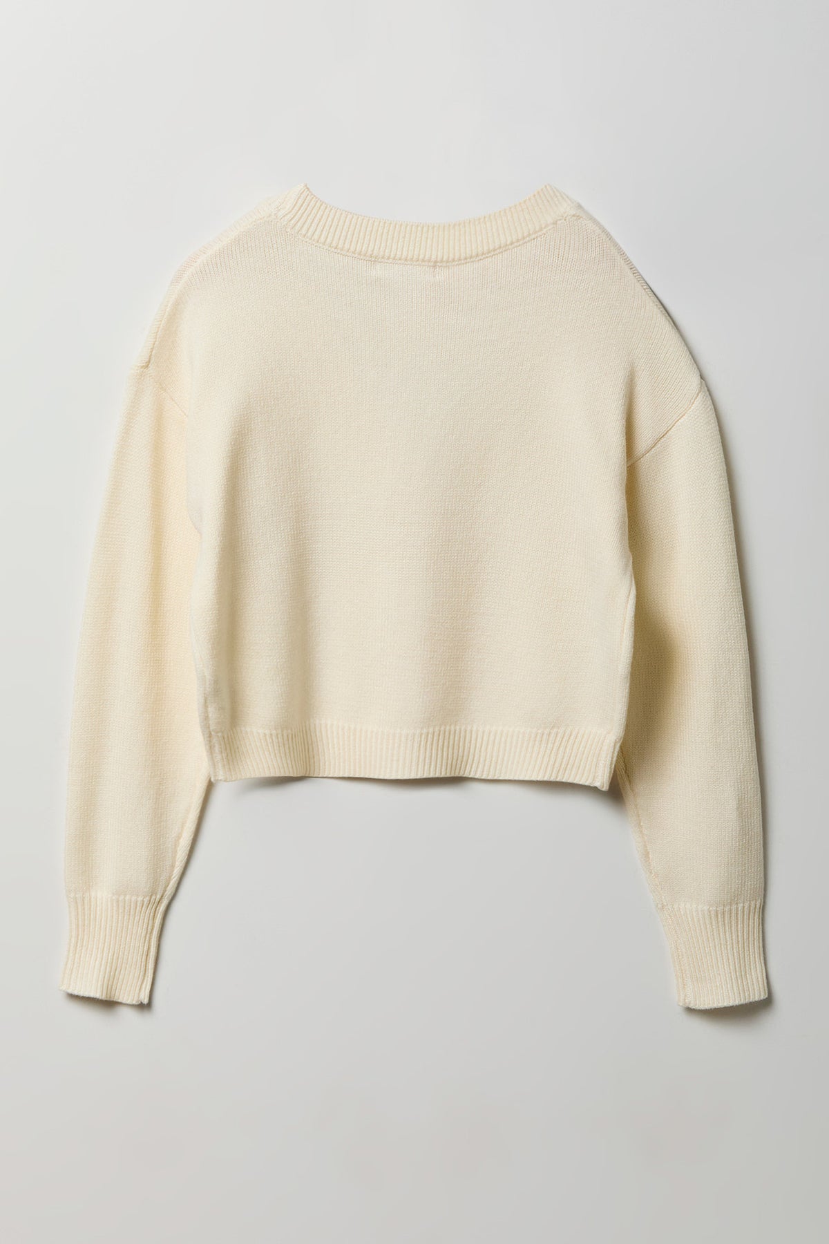 Alt View 2. V-Neck Button-Up Cardigan - Ivory