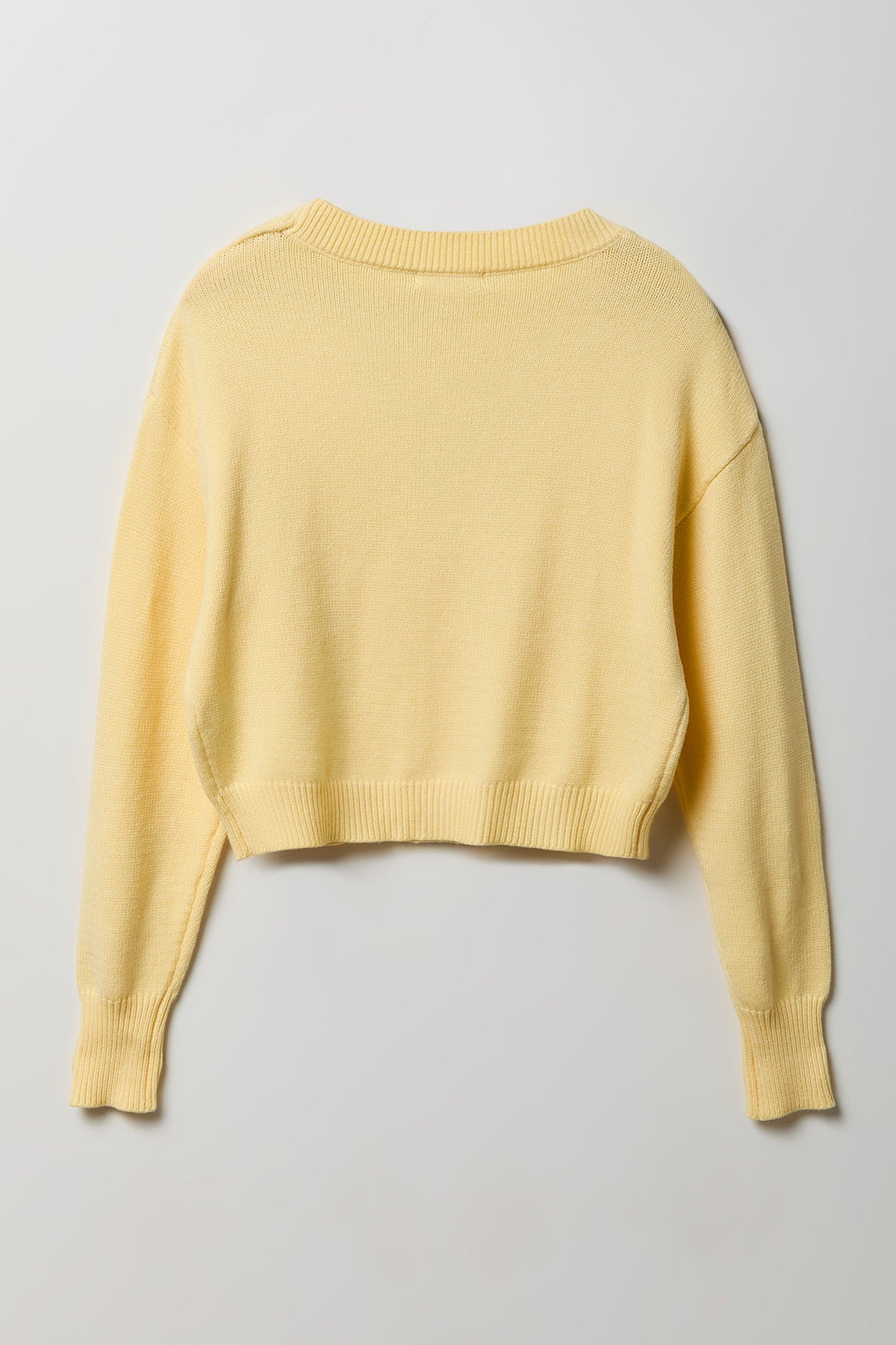 Alt View 2. V-Neck Button-Up Cardigan - Yellow