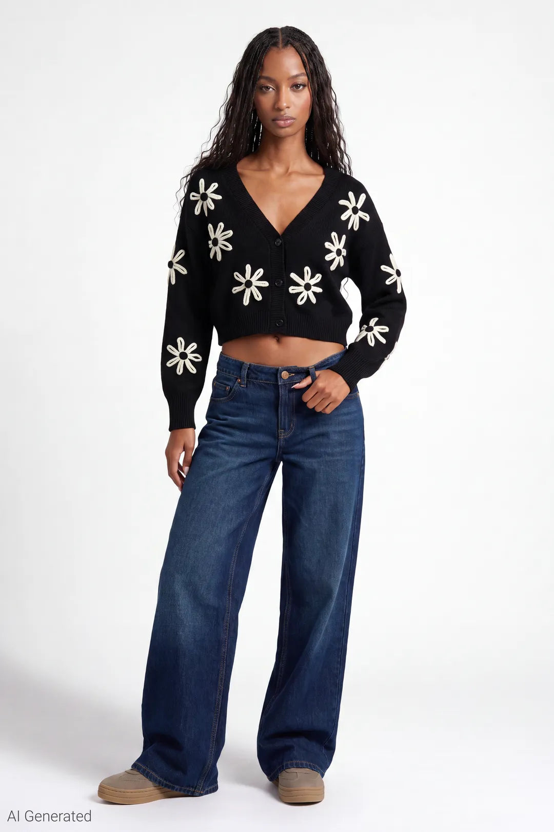 3D V-Neck Button-Up Cardigan – Charlotte Russe