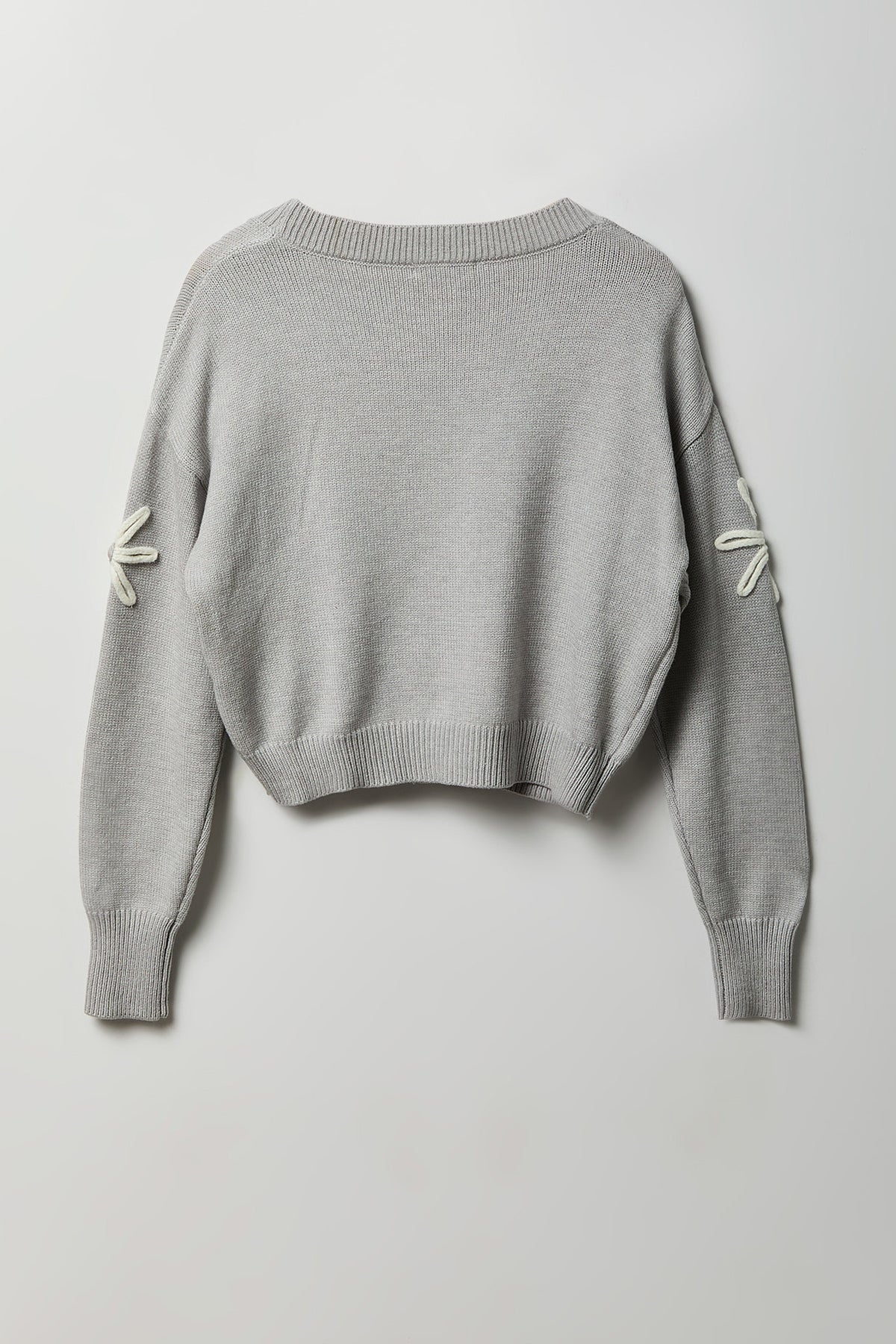 Alt View 2. 3D V-Neck Button-Up Cardigan - Heather Grey