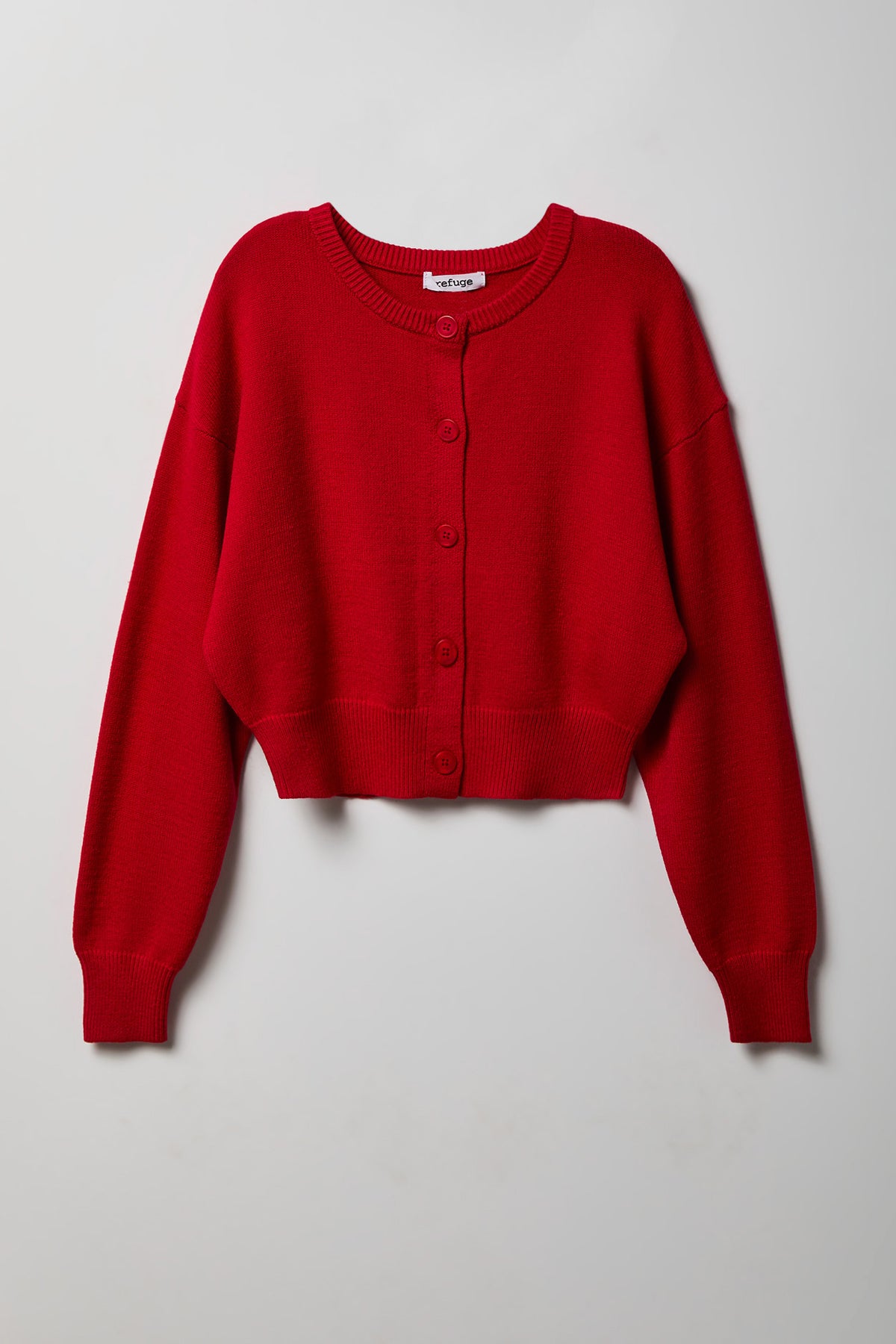 Alt View 4. Button-Up Cardigan - Red