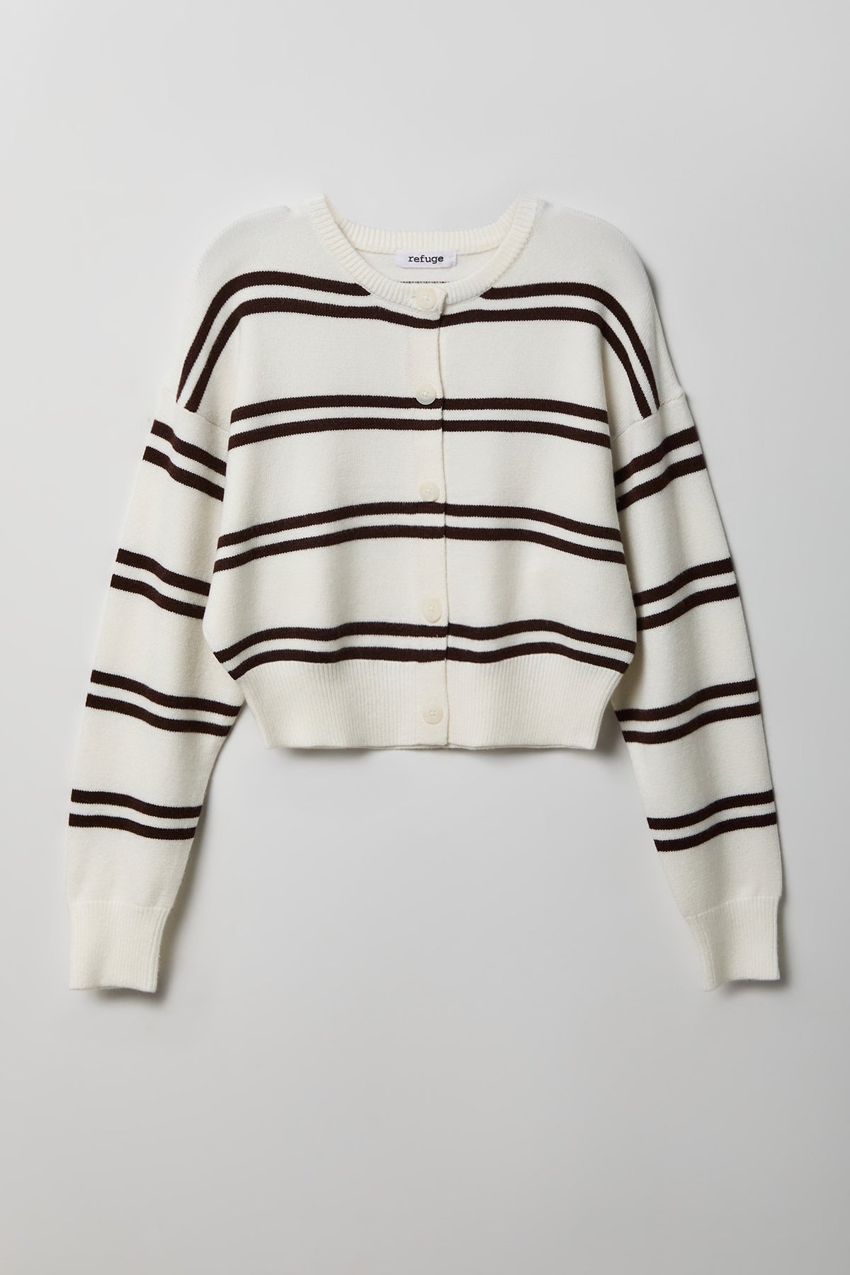 Alt View 4. Striped Button-Up Cardigan - Ivory