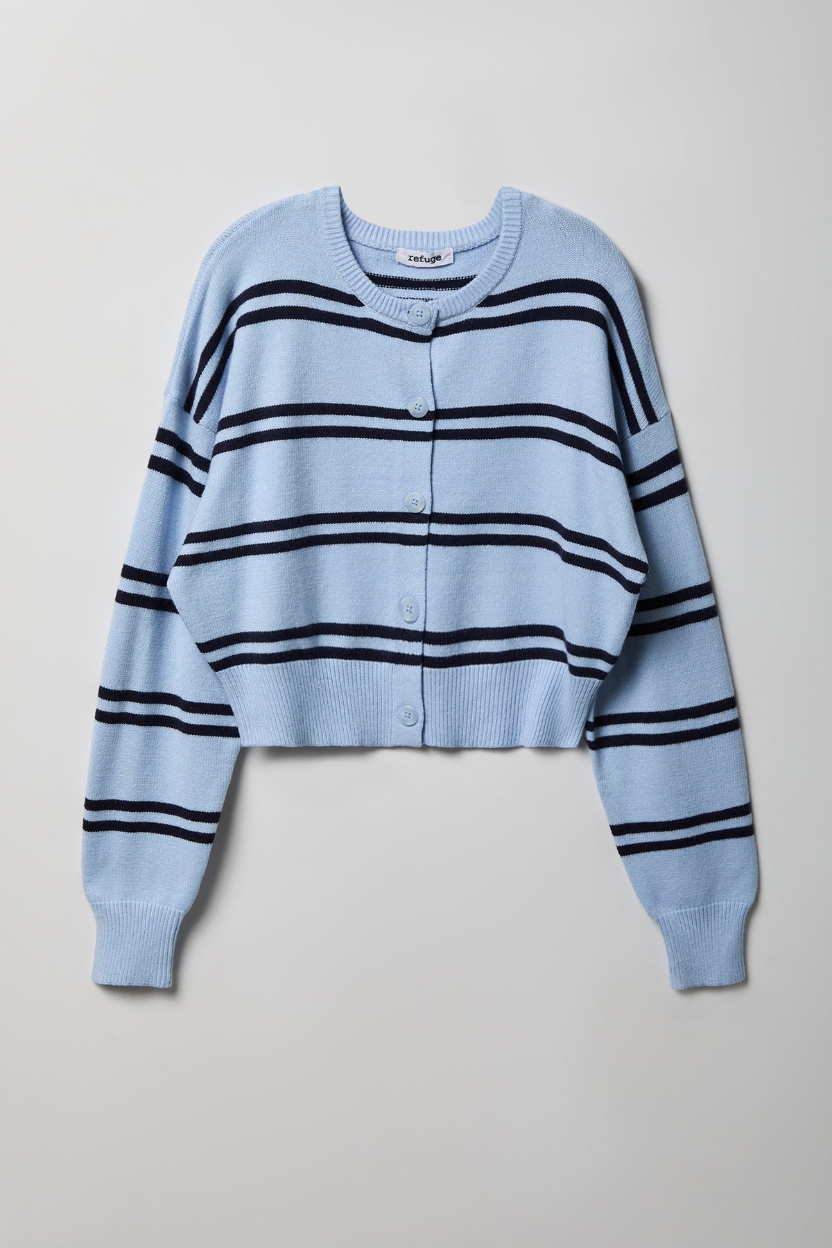 Alt View 4. Striped Button-Up Cardigan - Light Blue
