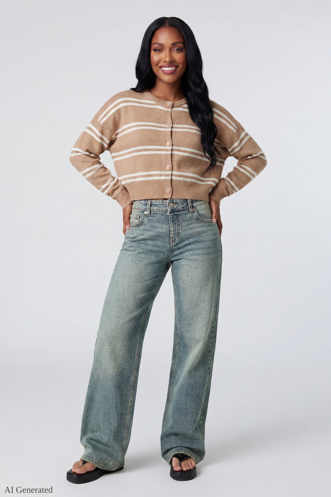 Striped Button-Up Cardigan – Charlotte Russe