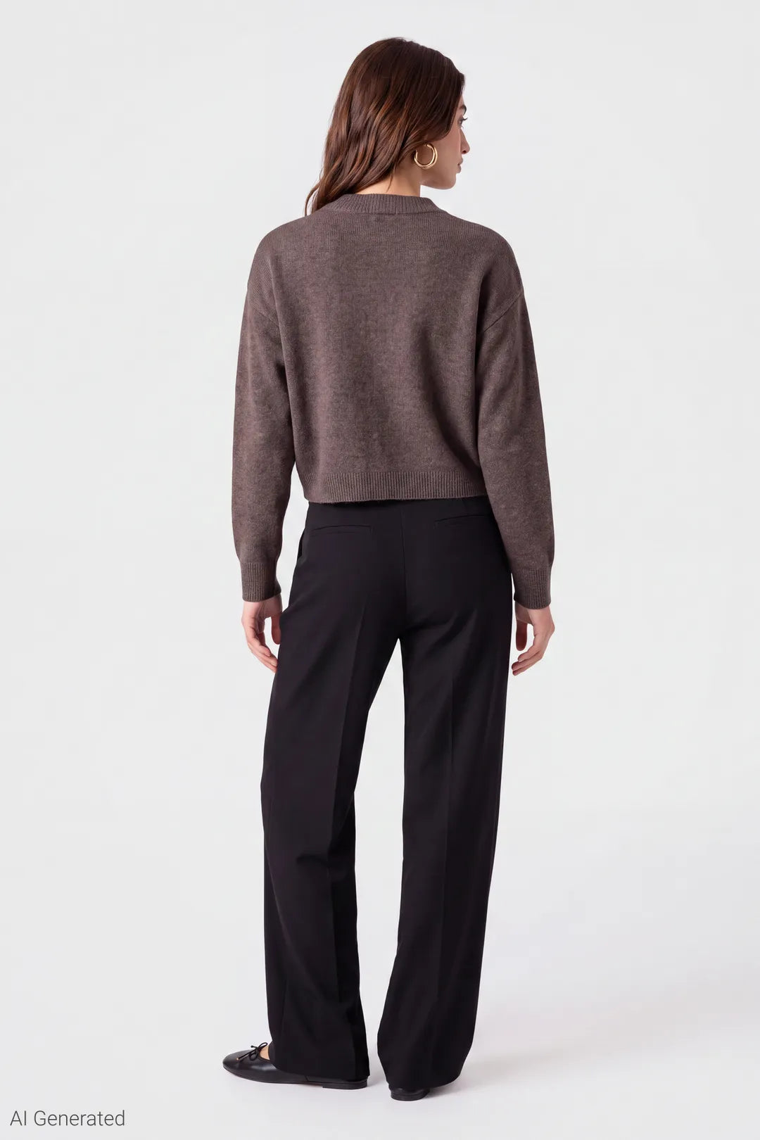 Alt View 3. Mossy Knit Cardigan - Dark Brown