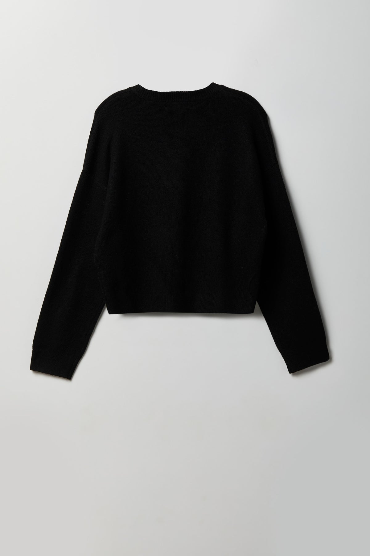 Alt View 2. Mossy Knit Button Front Cardigan - Black
