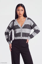 Mossy Knit Striped Cardigan
