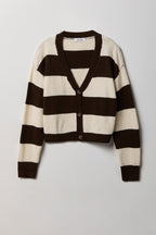 Mossy Knit Striped Cardigan