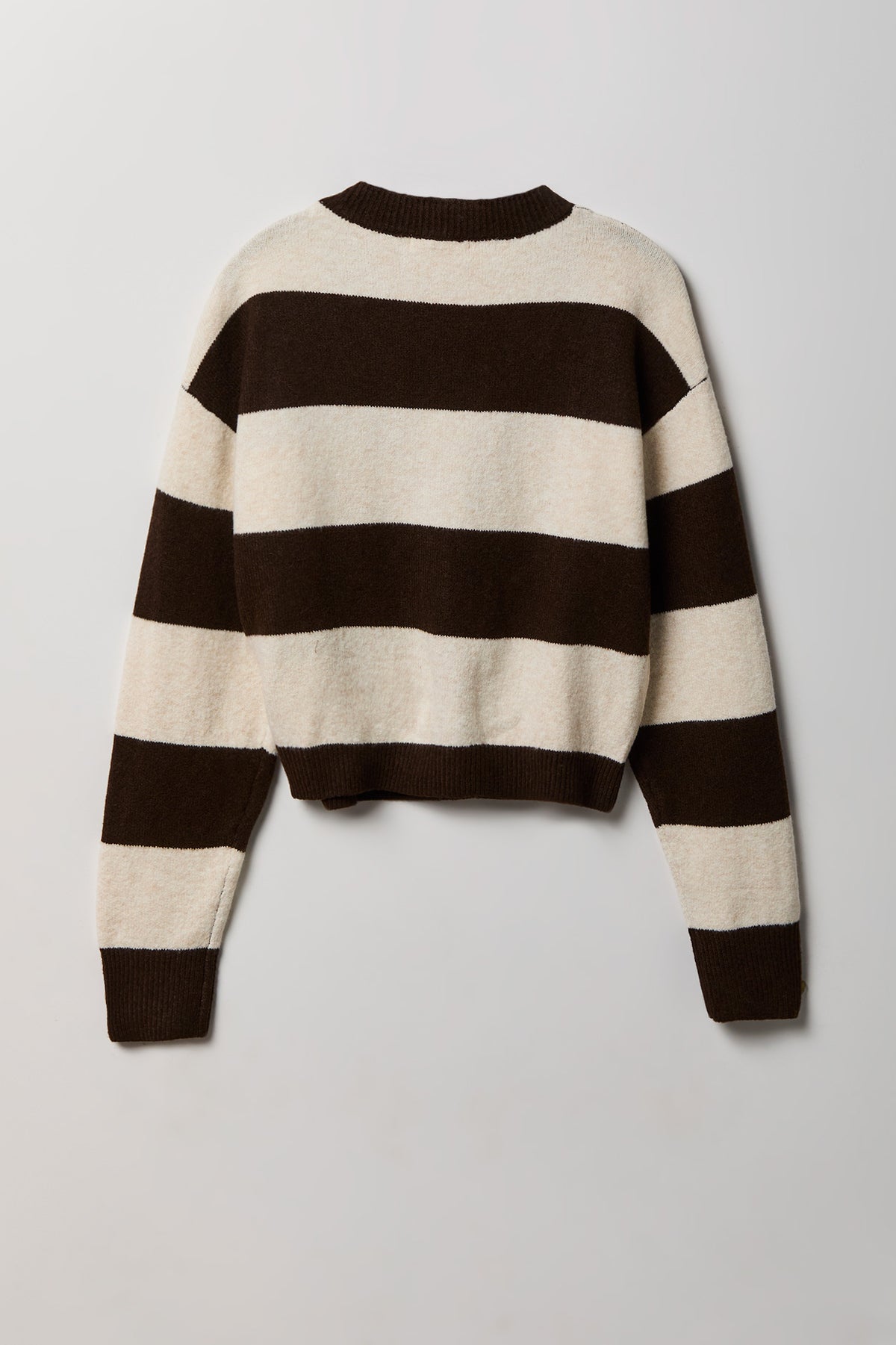 Alt View 2. Mossy Knit Striped Cardigan - Ivory