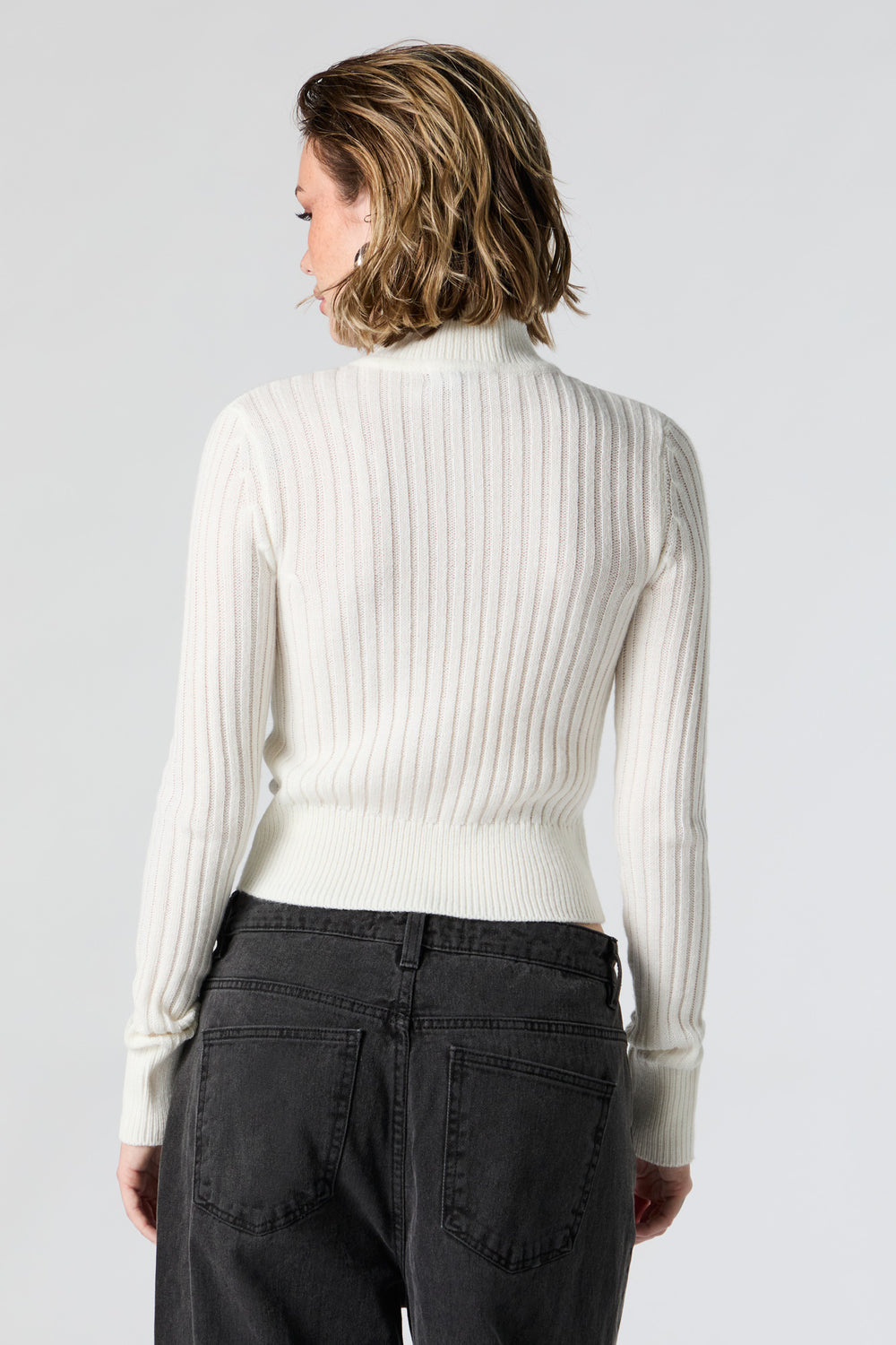 Ribbed Knit Zip-Up Sweater Ribbed Knit Zip-Up Sweater 8