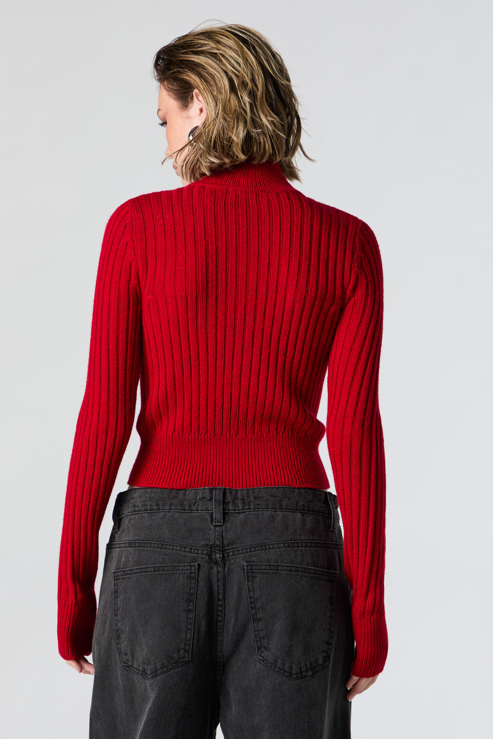 Ribbed Knit Zip-Up Sweater Ribbed Knit Zip-Up Sweater 2