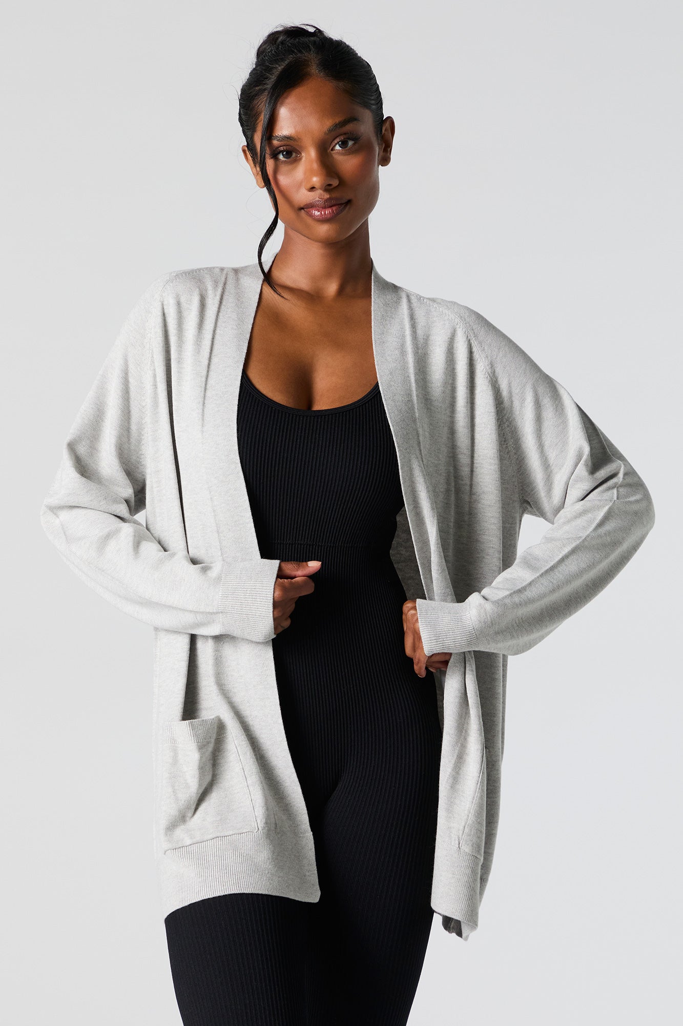 Open Front Long Sleeve Cardigan