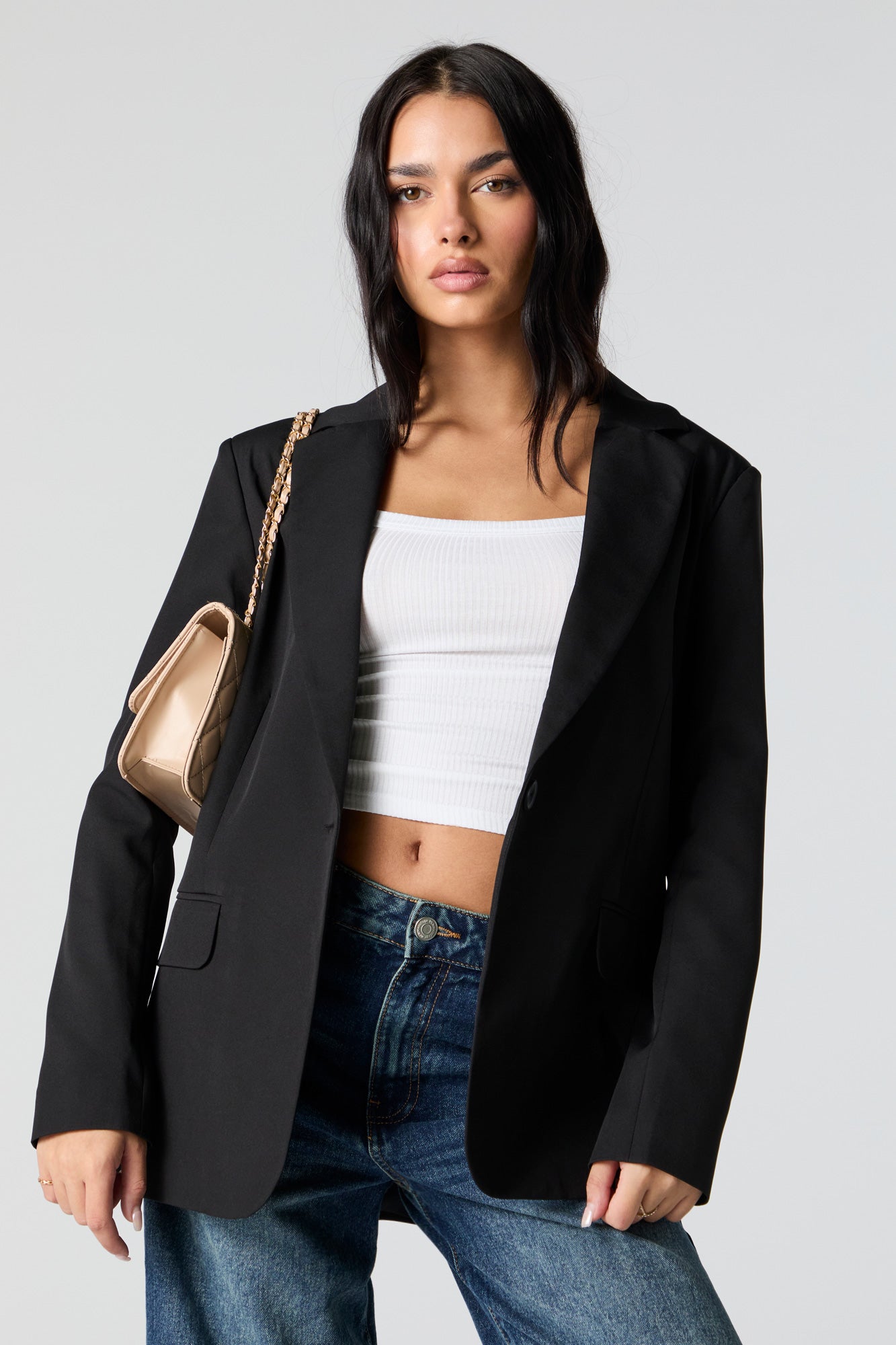 Single Button Boyfriend Blazer