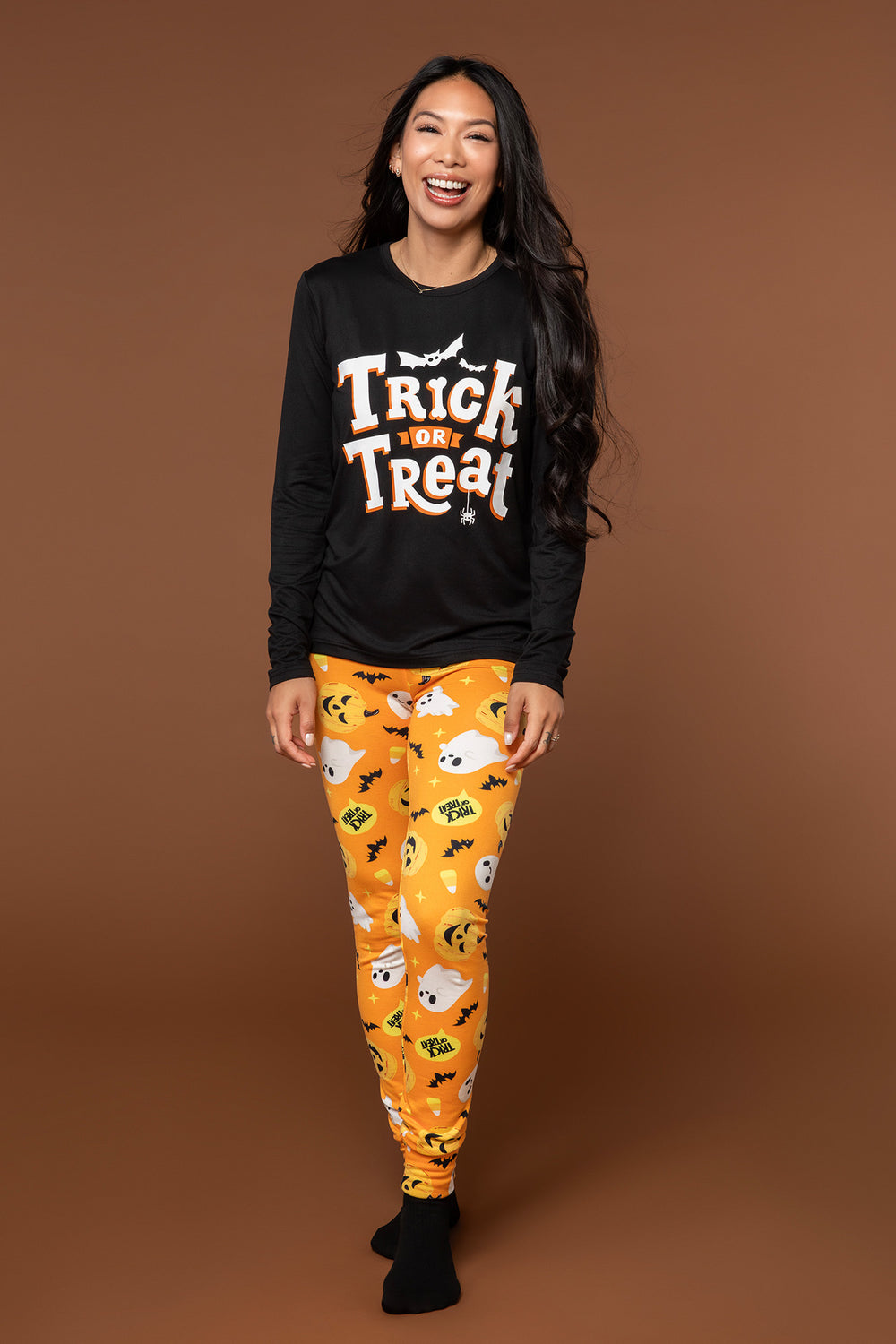 Womens Match the Family Trick or Treat 2 Piece Pajama Set Womens Match the Family Trick or Treat 2 Piece Pajama Set 1