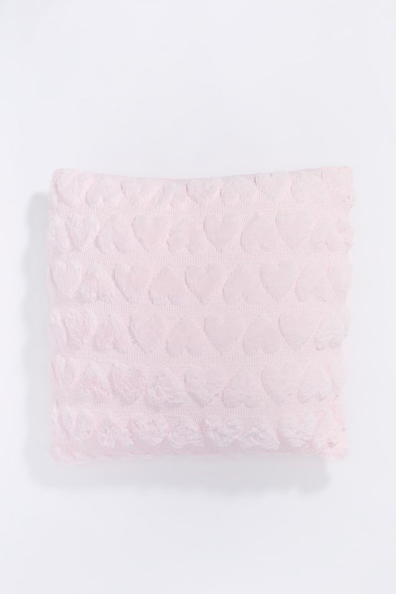 Textured Plush Heart Pillow