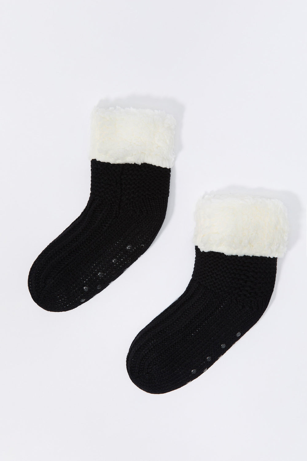 Faux Fur Collared Sock Slippers Faux Fur Collared Sock Slippers 2