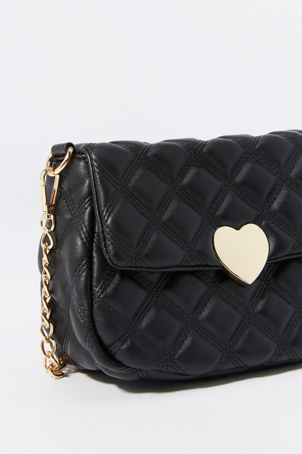 Quilted Heart Clasp Crossbody Purse Quilted Heart Clasp Crossbody Purse 3