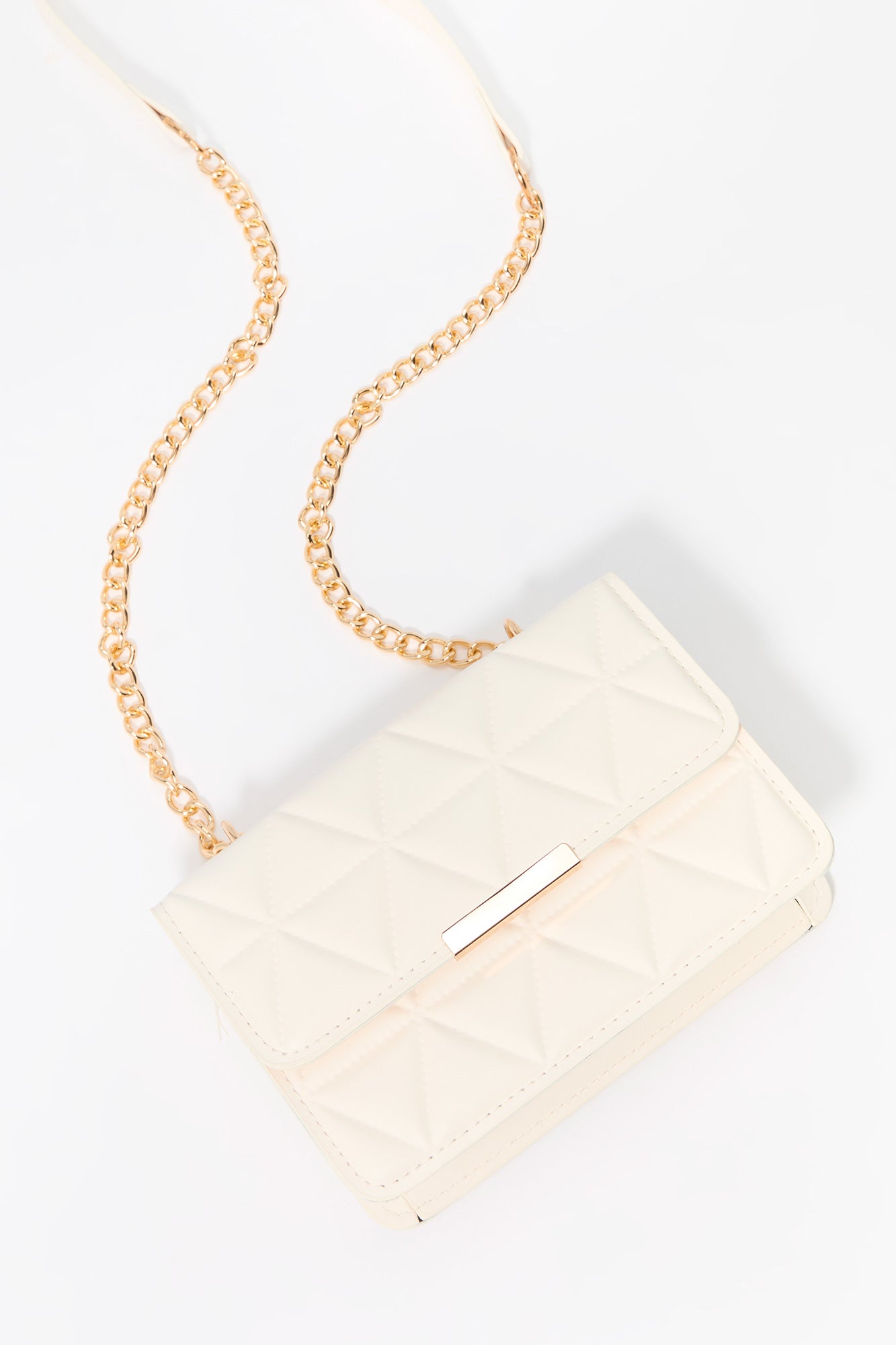 Faux Leather Quilted Crossbody Bag