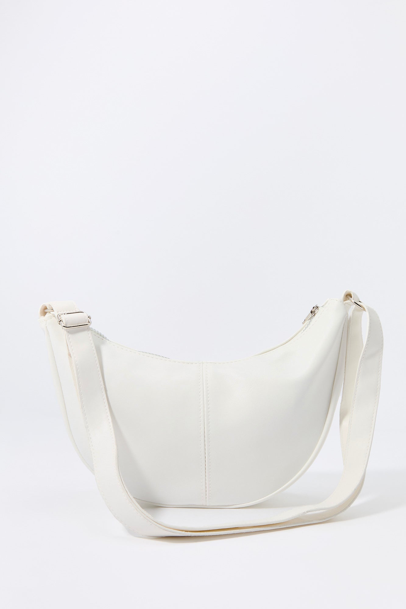 Faux Leather Half Moon Bag