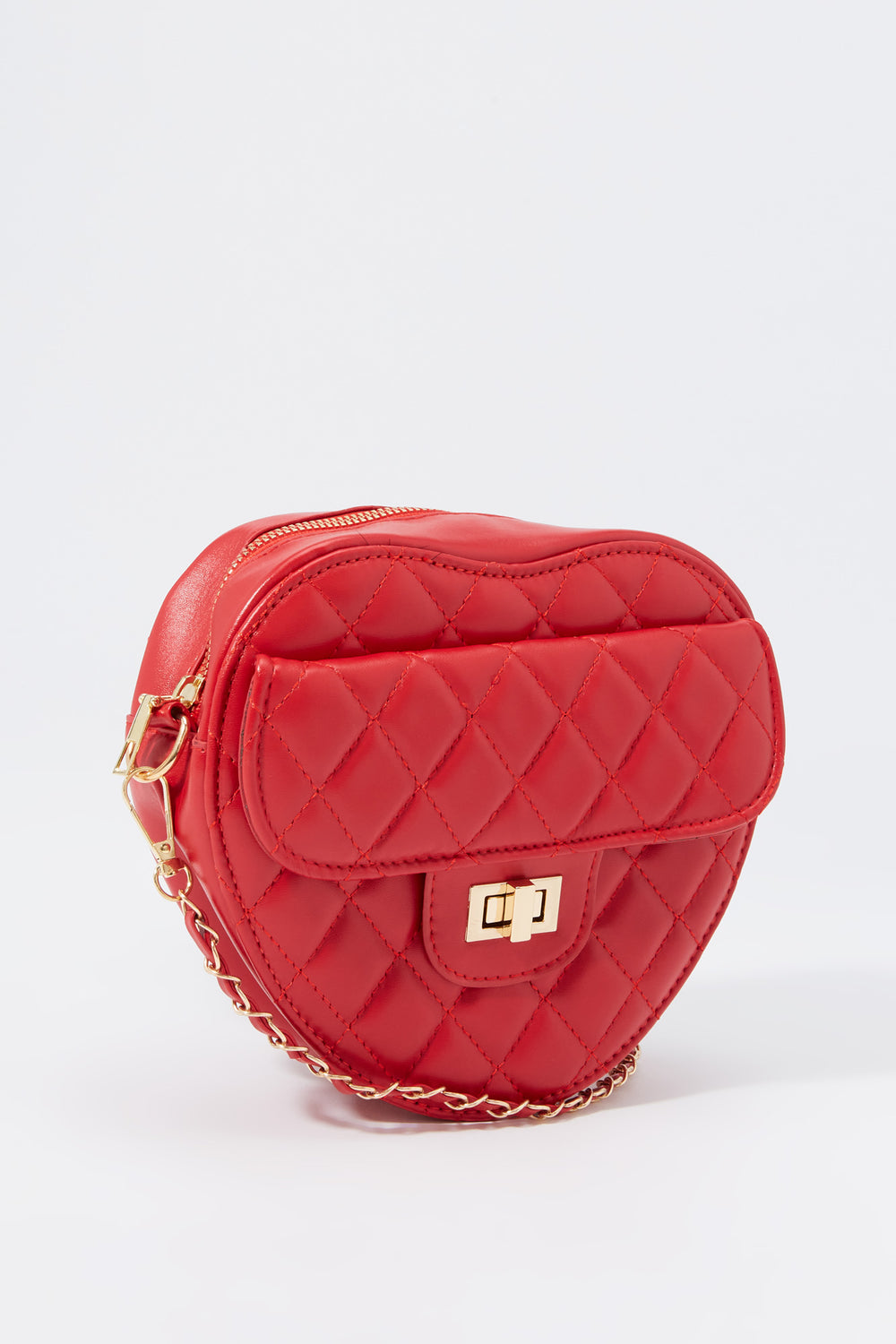 Faux-Leather Quilted Heart Purse Faux-Leather Quilted Heart Purse 3