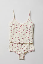 Printed Tank & Boy Short Pajama Set