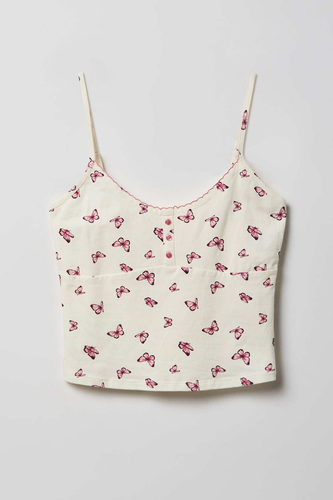 Alt View 2. Printed Tank & Boy Short Pajama Set - Ivory