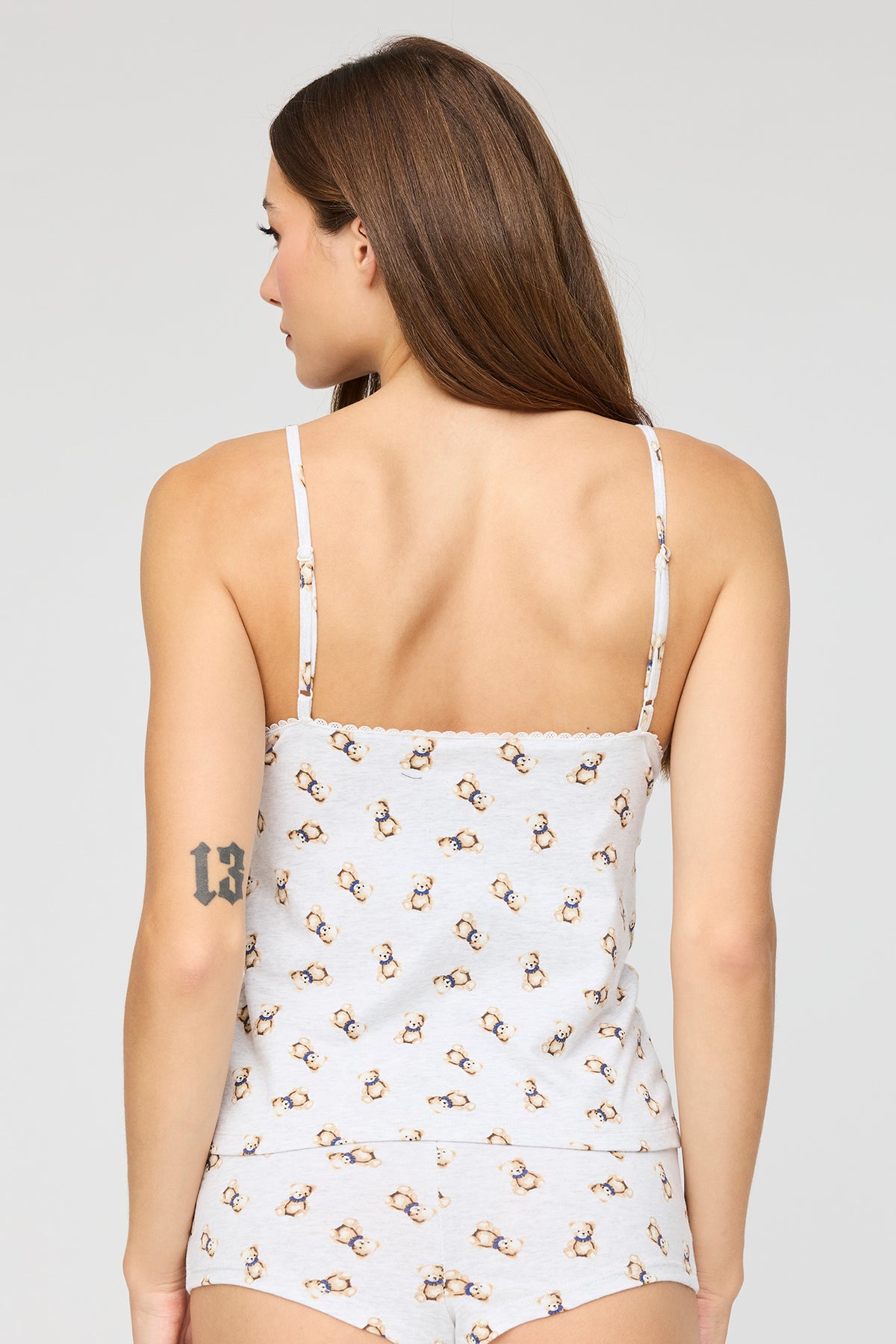 Alt View 3. Babydoll Tank & Boy Short Set - Ivory