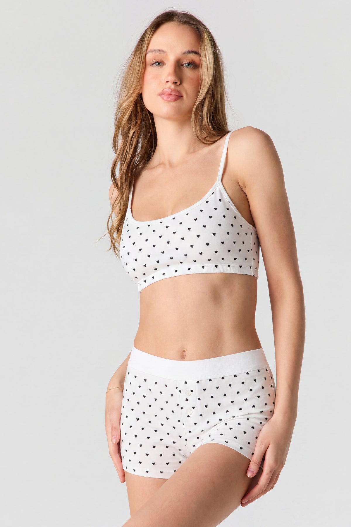 Printed Tank & Boxer Short Set - Ivory
