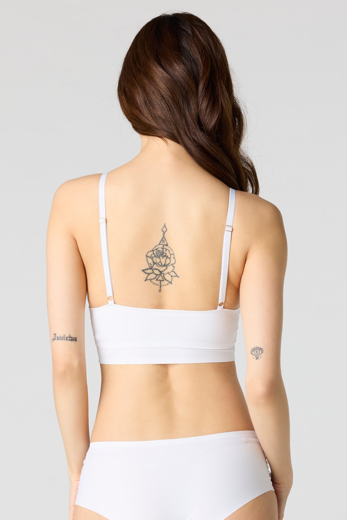 Alt View 3. No-Show Push Up Tank Bra - White