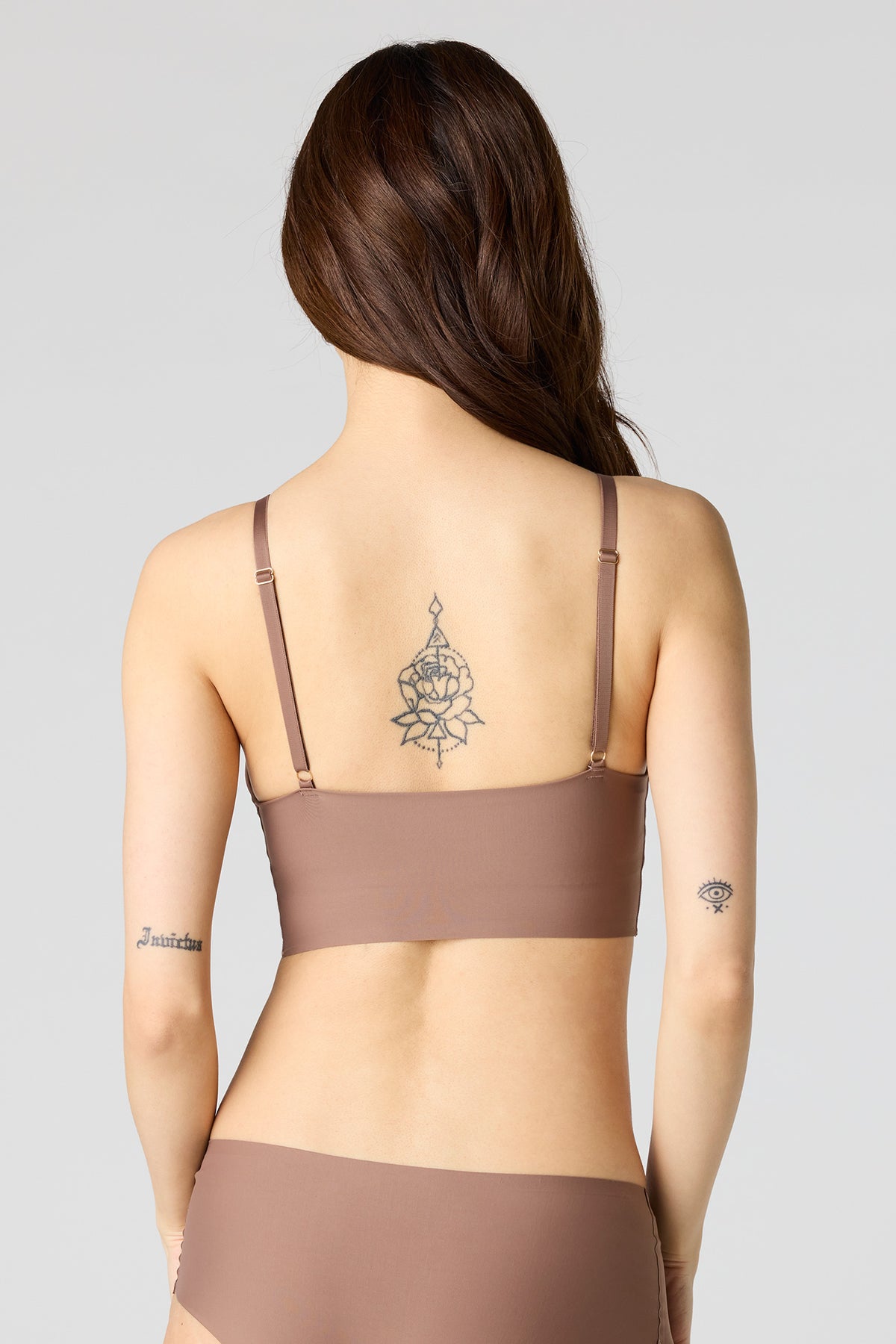 Alt View 3. No-Show Push Up Tank Bra - Taupe