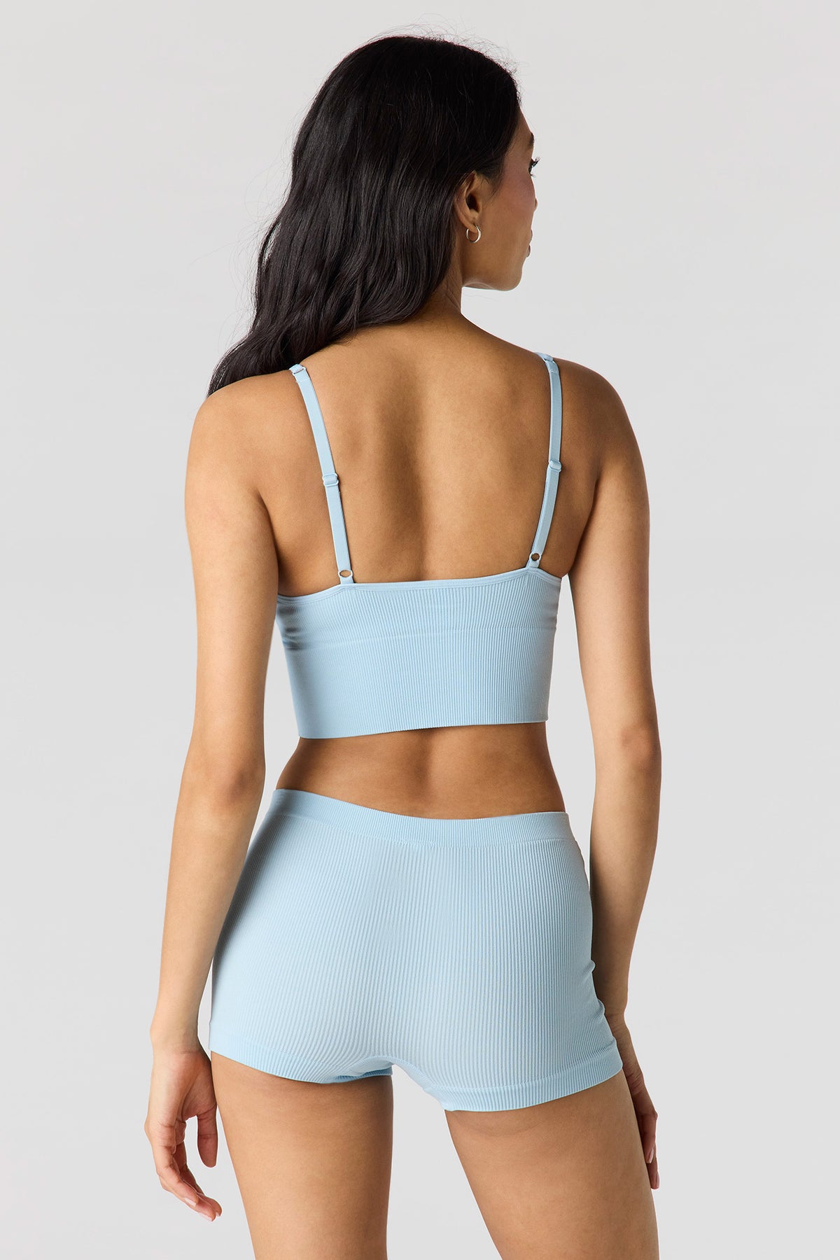 Alt View 3. Seamless Ribbed Boy Short (2 Pack) - Light Blue