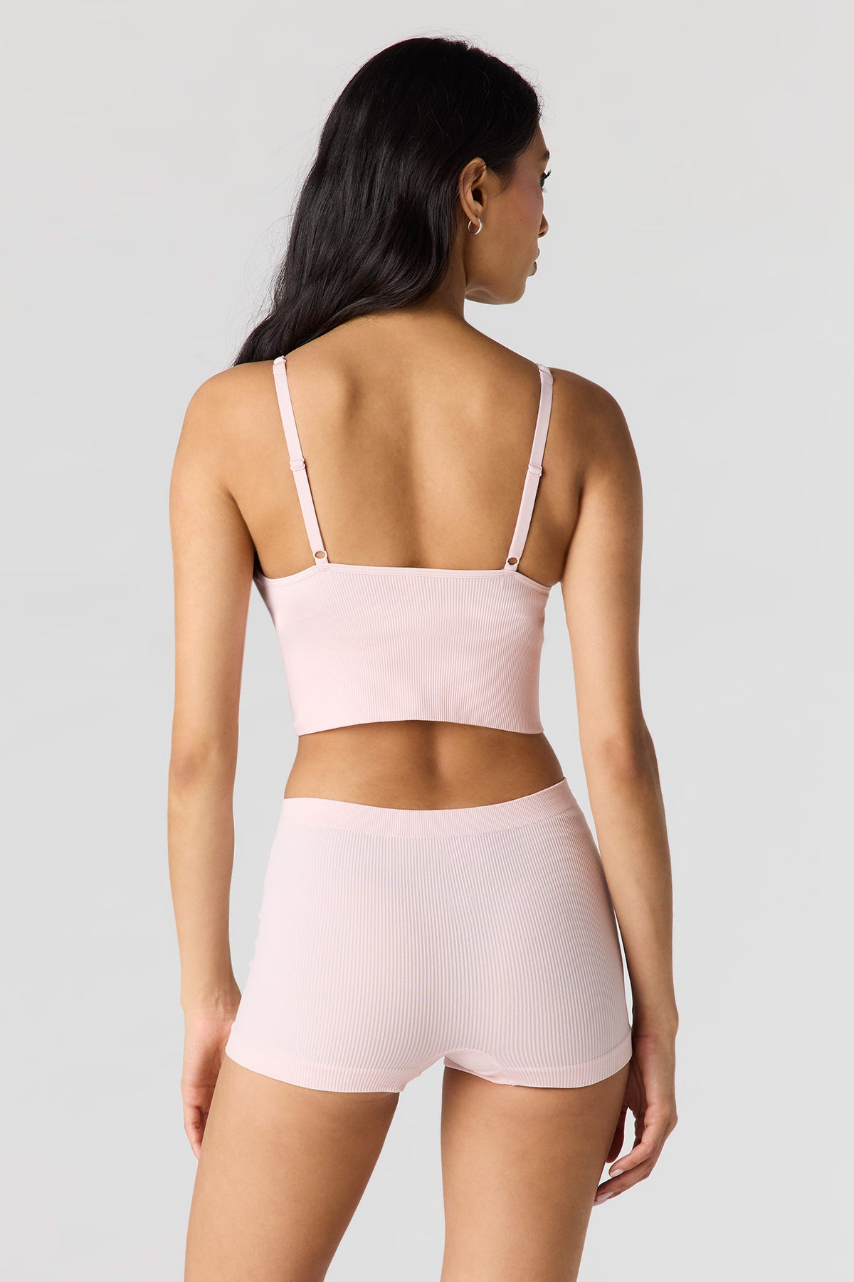 Alt View 3. Seamless Ribbed Boy Short (2 Pack) - Light Pink