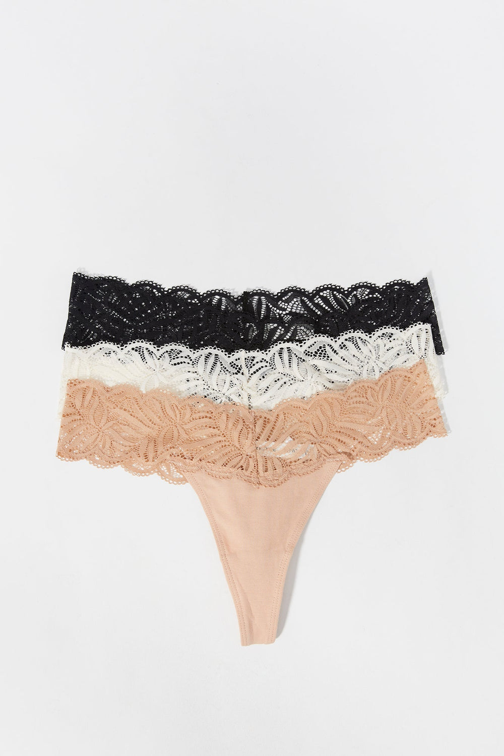 Ivory Lace Thong (3 Pack) Ivory Lace Thong (3 Pack) 2