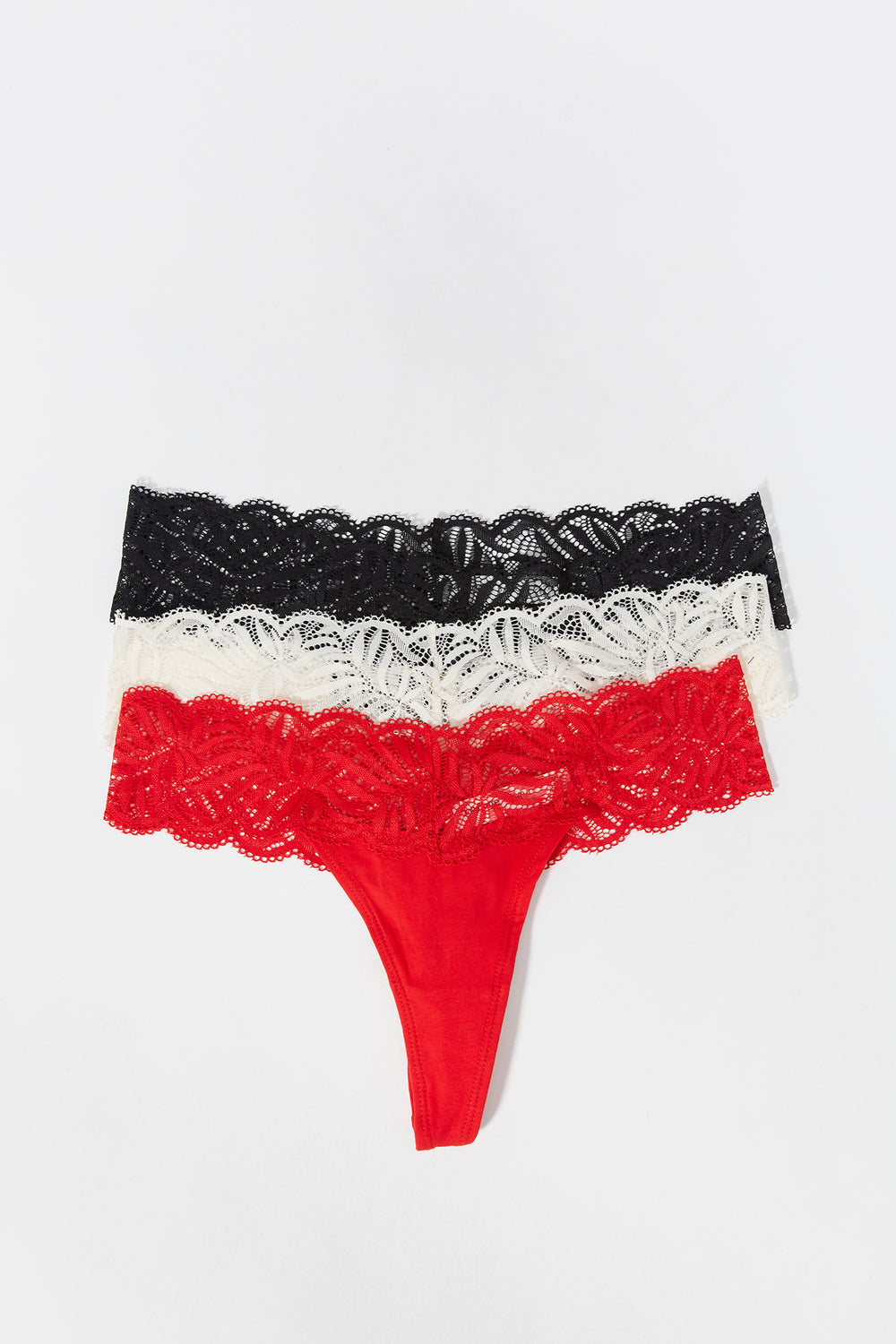 Red Lace Thong (3 Pack) Red Lace Thong (3 Pack) 2