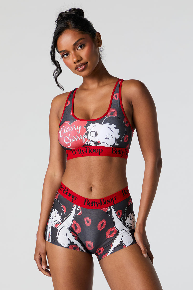 Betty Boop Bra and Short 2 Piece Pajama Set