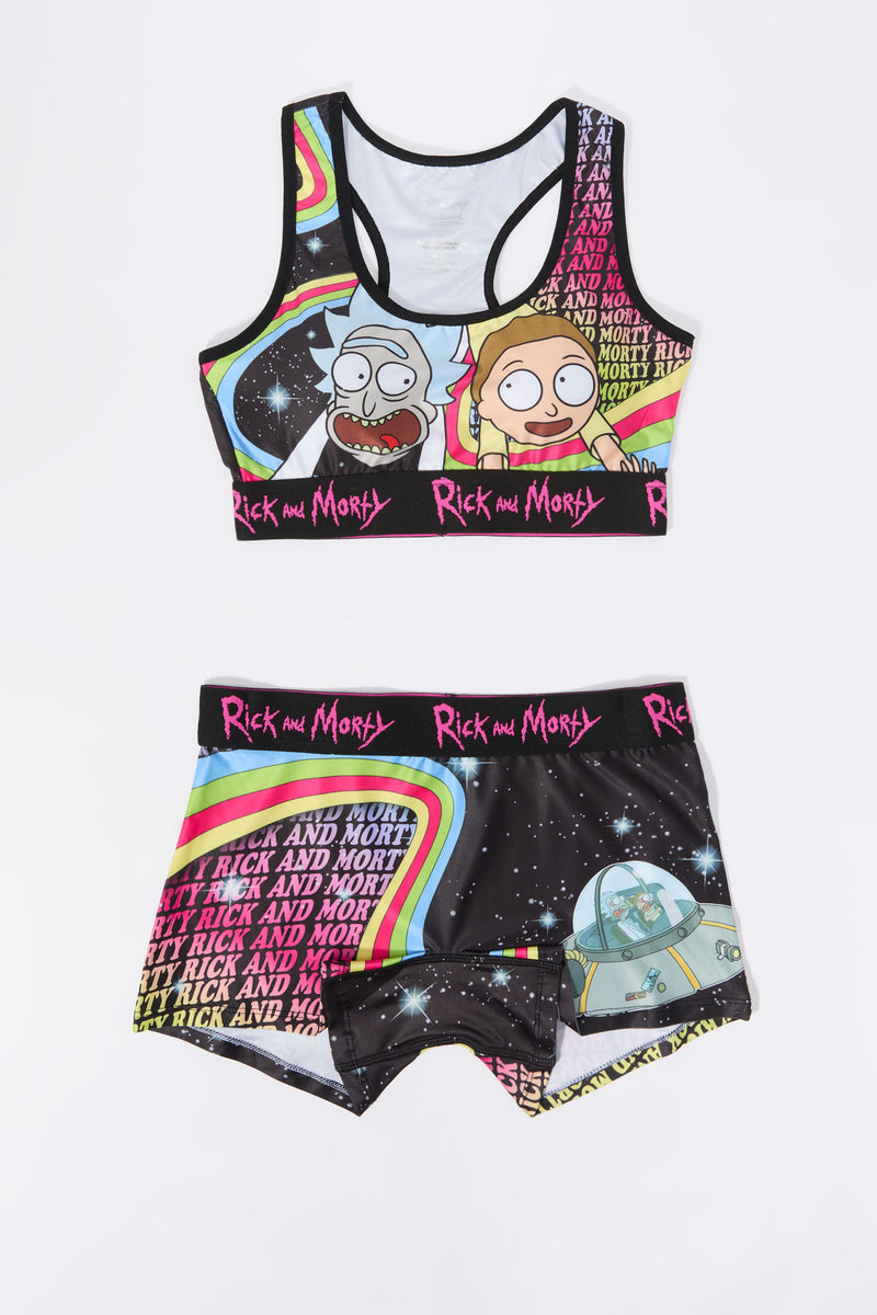 Rick and Morty Bra and Boy Short 2 Piece Set