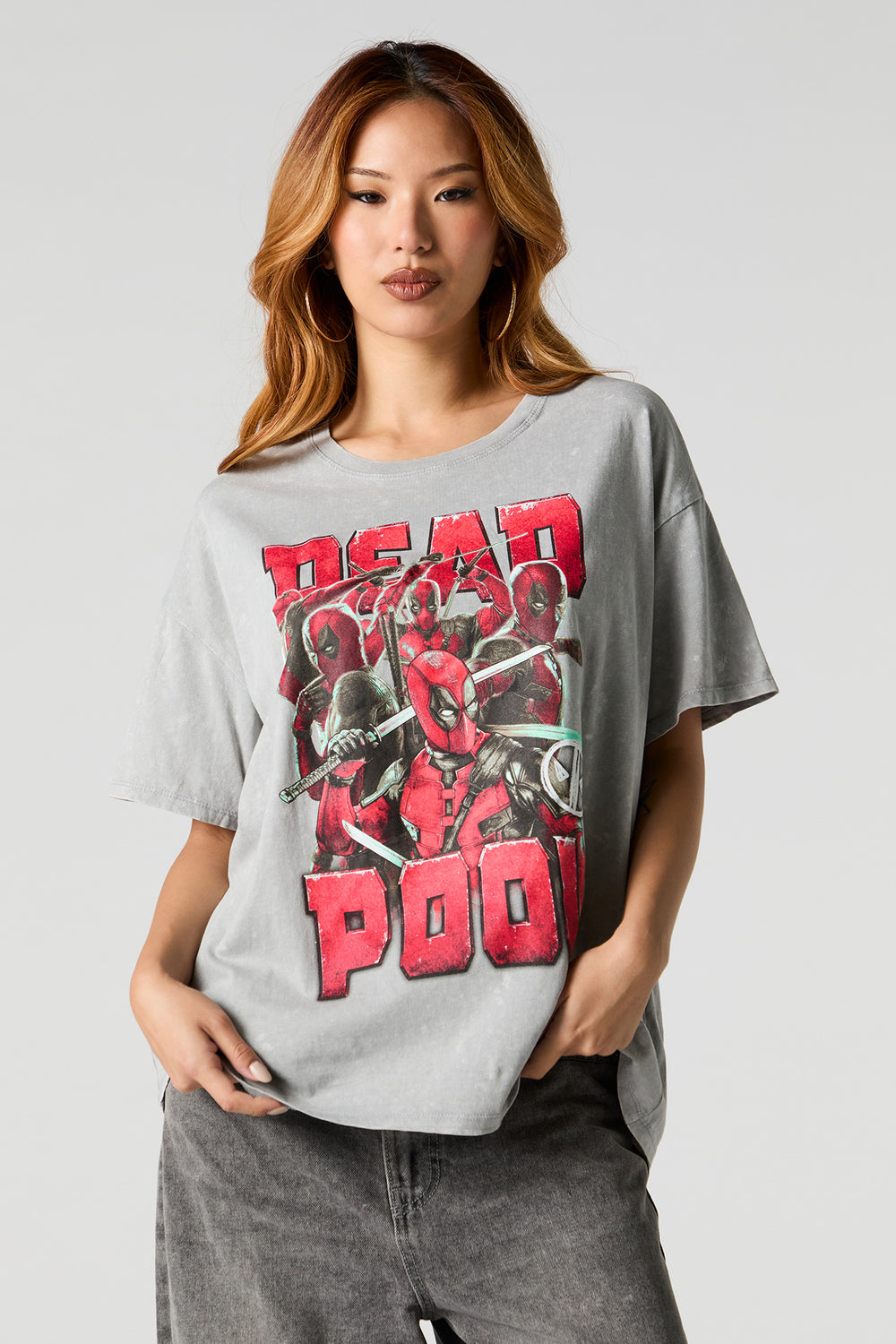 Deadpool Graphic Washed Boyfriend T-Shirt Deadpool Graphic Washed Boyfriend T-Shirt 1