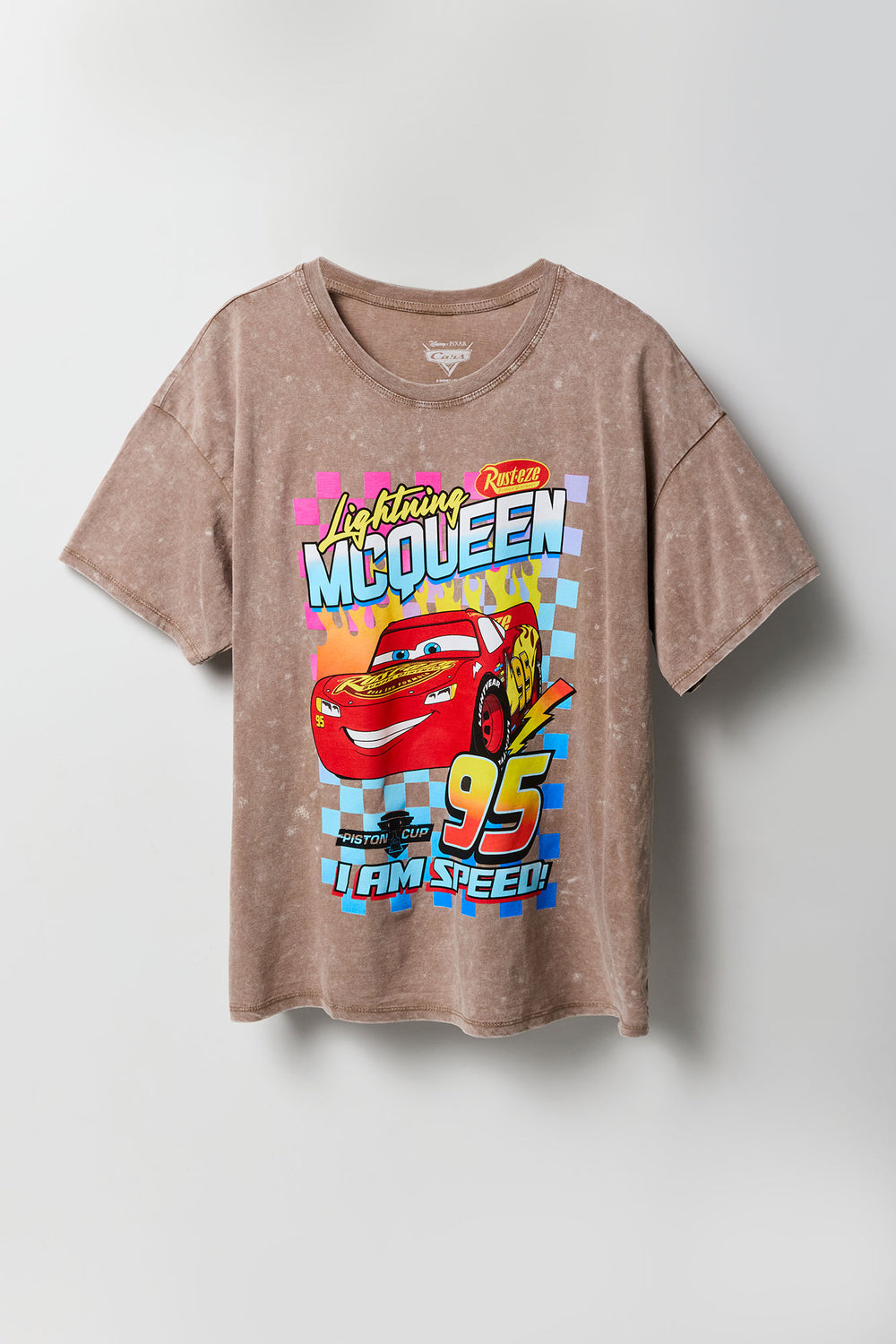 Lightning McQueen Graphic Washed Boyfriend T-Shirt Lightning McQueen Graphic Washed Boyfriend T-Shirt 4