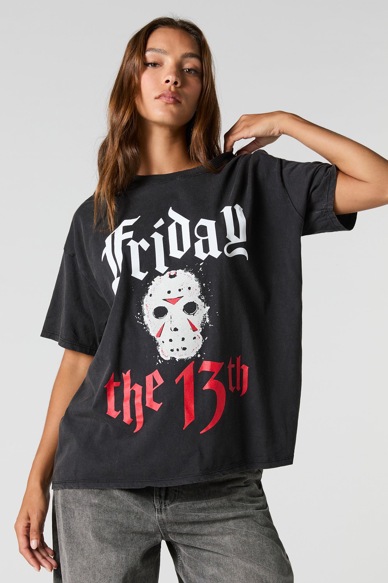 Friday the 13th Graphic Washed Boyfriend T-Shirt