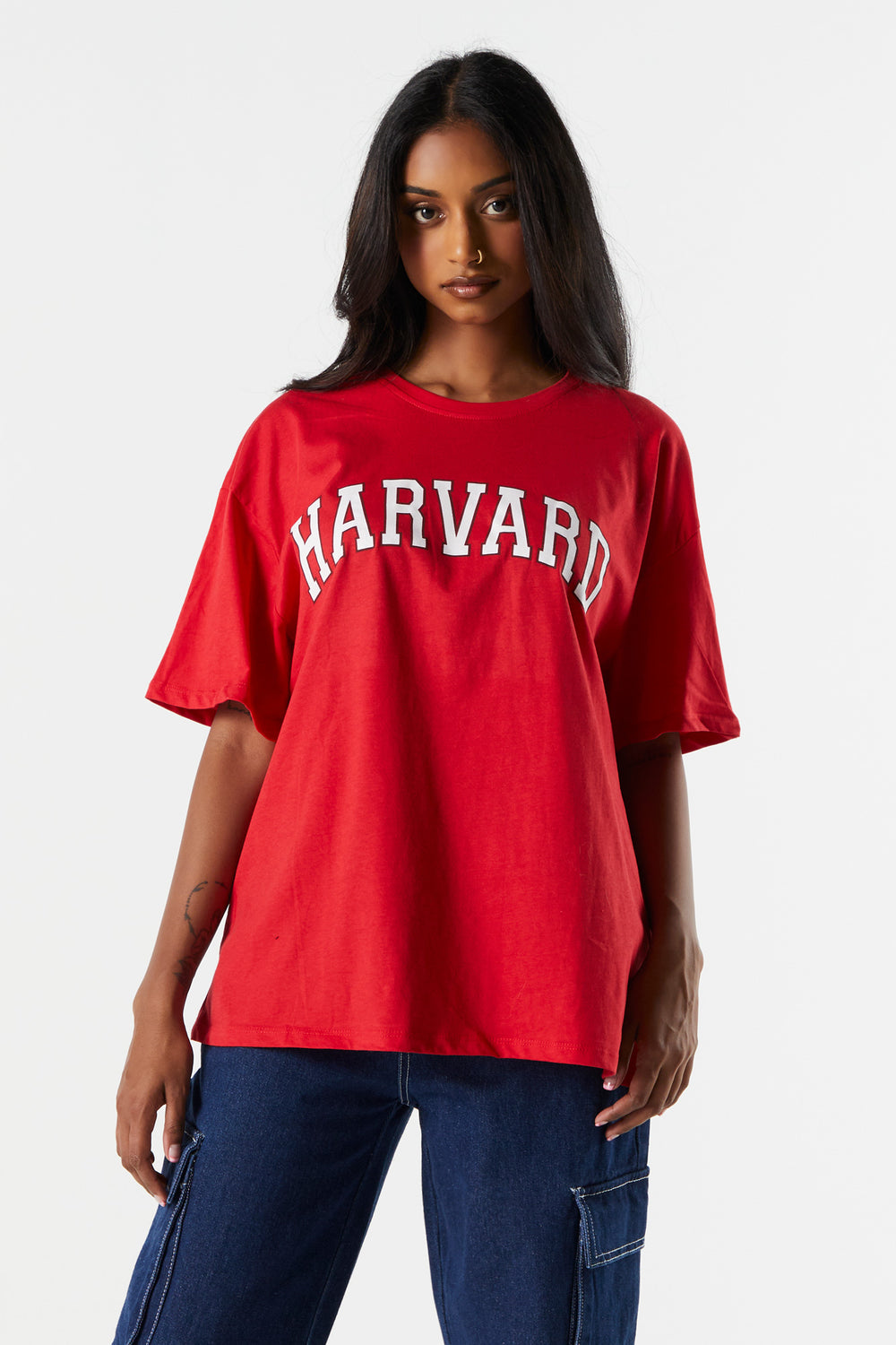 Harvard Graphic Boyfriend T-Shirt Harvard Graphic Boyfriend T-Shirt 1