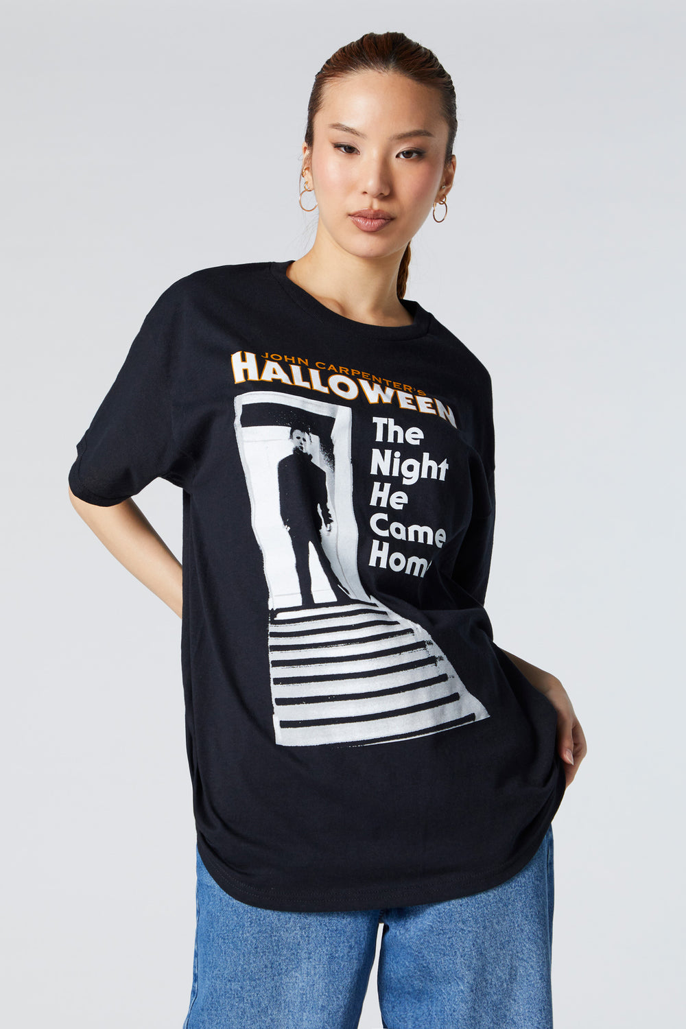 Halloween Graphic Boyfriend T-Shirt Halloween Graphic Boyfriend T-Shirt 1
