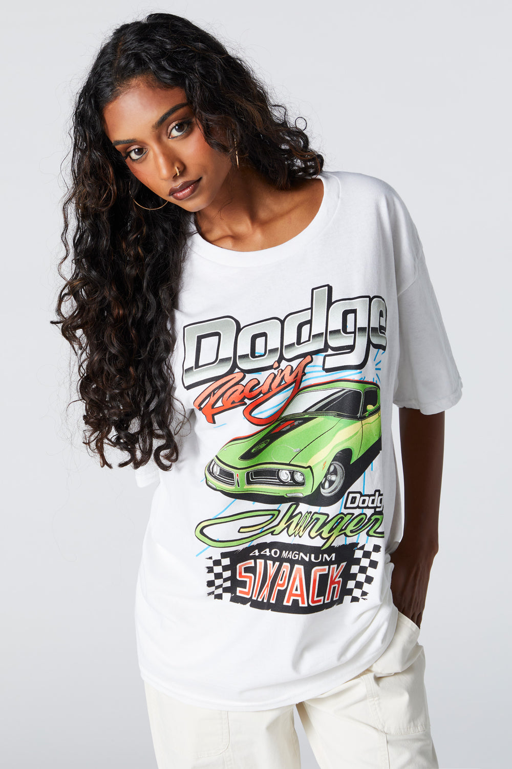 Dodge Racing Graphic Boyfriend T-Shirt Dodge Racing Graphic Boyfriend T-Shirt 1
