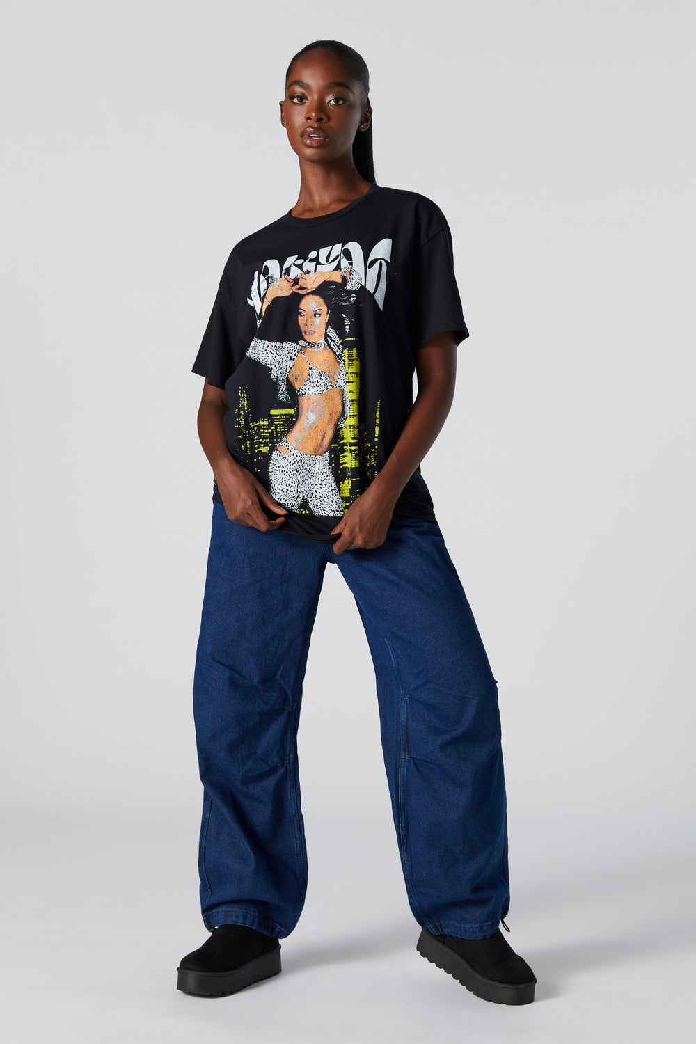 Aaliyah Graphic Boyfriend T-Shirt Aaliyah Graphic Boyfriend T-Shirt 4