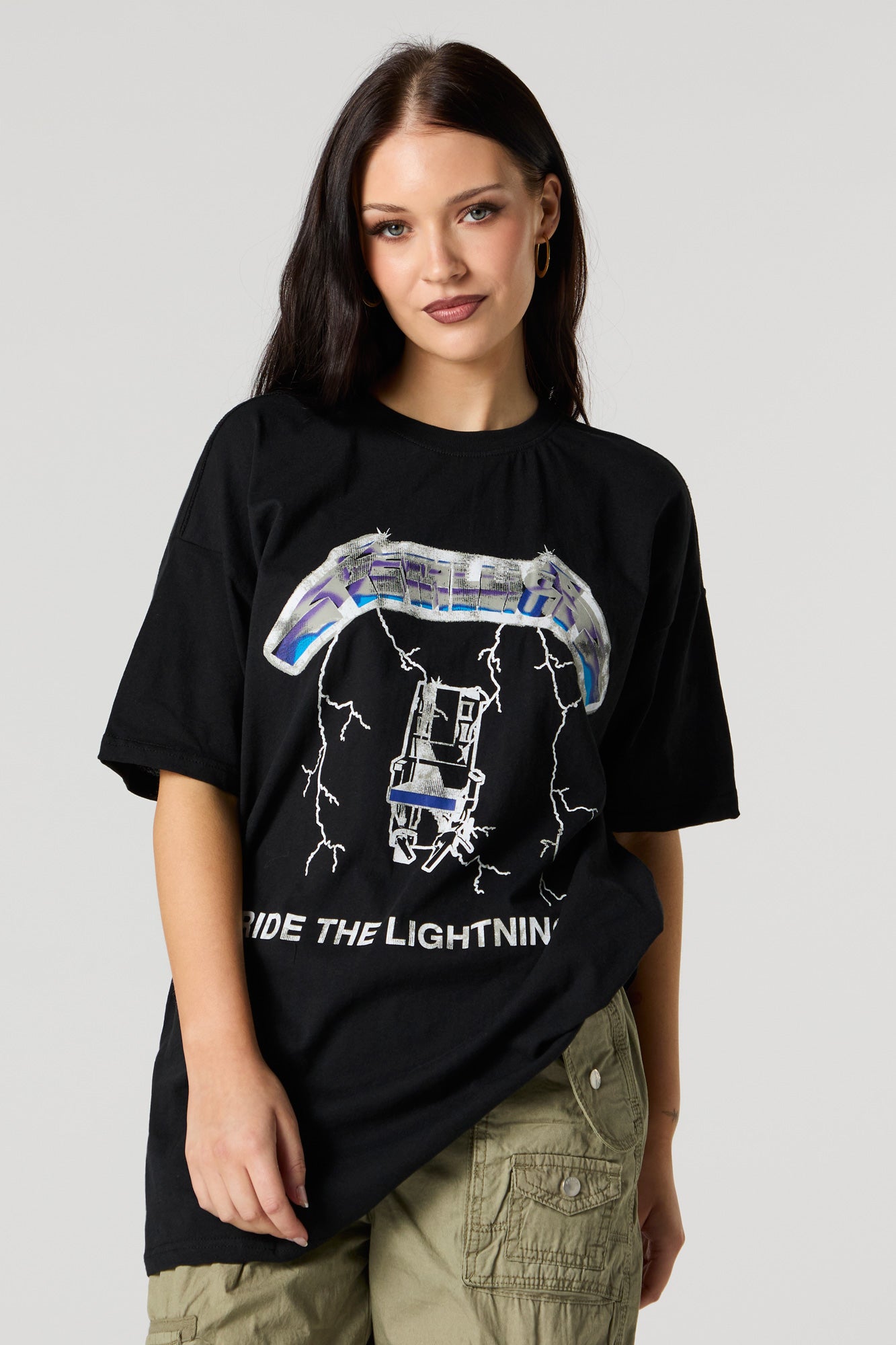 Metallica Ride the Lightning Graphic Boyfriend T-Shirt