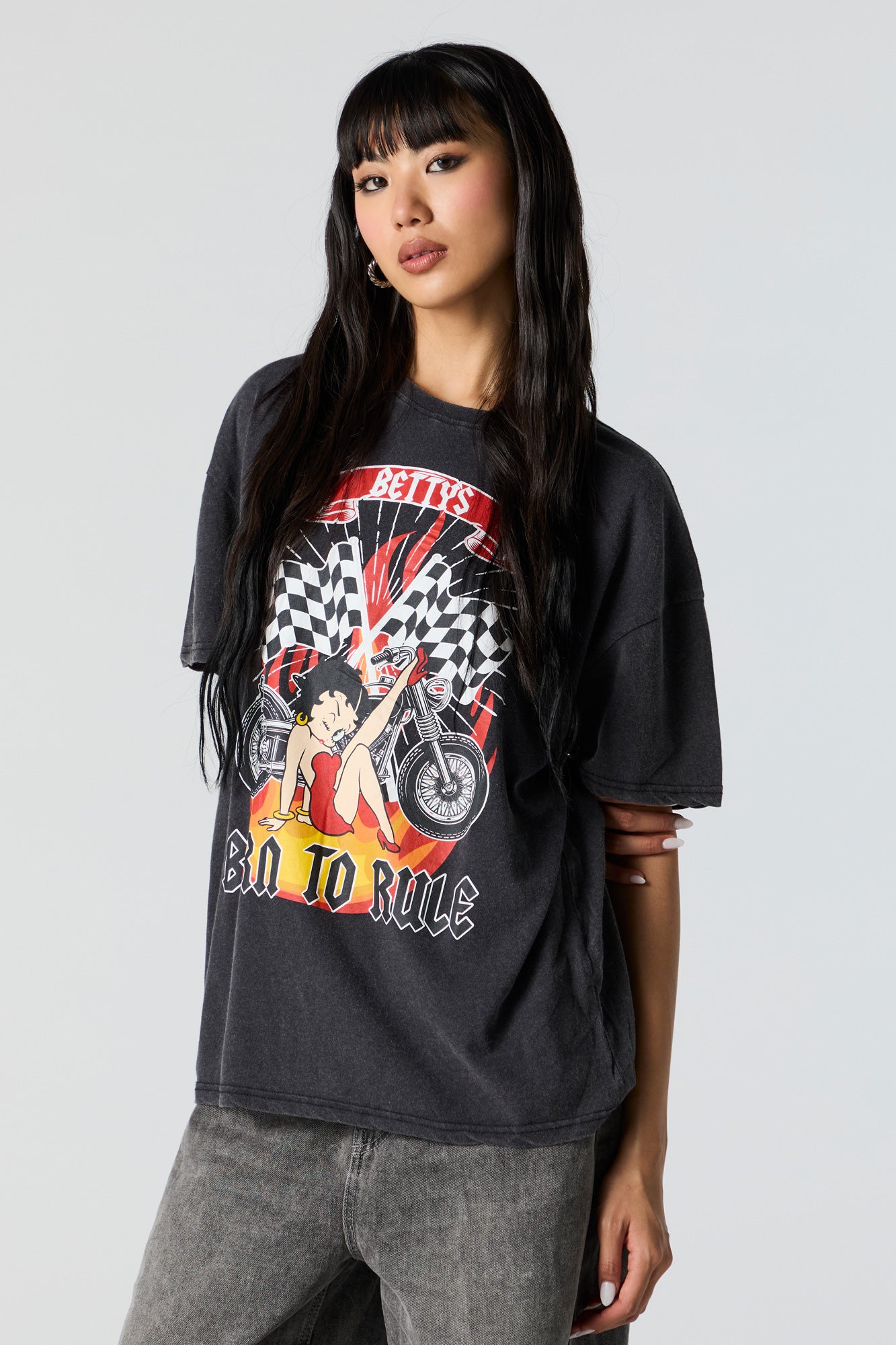 Betty's Born to Ride Graphic Boyfriend T-Shirt