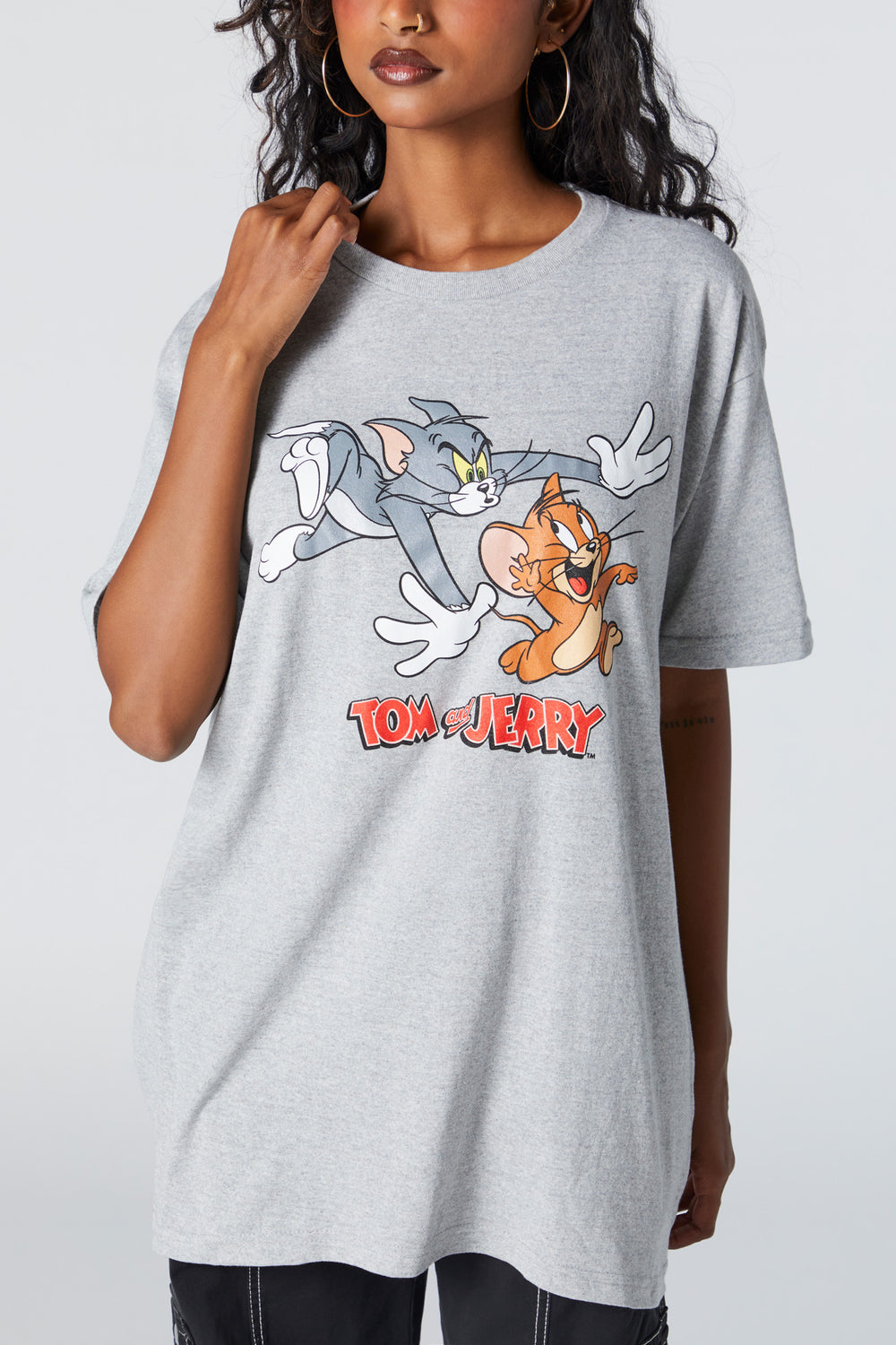 Tom and Jerry Graphic Boyfriend T-Shirt Tom and Jerry Graphic Boyfriend T-Shirt 2